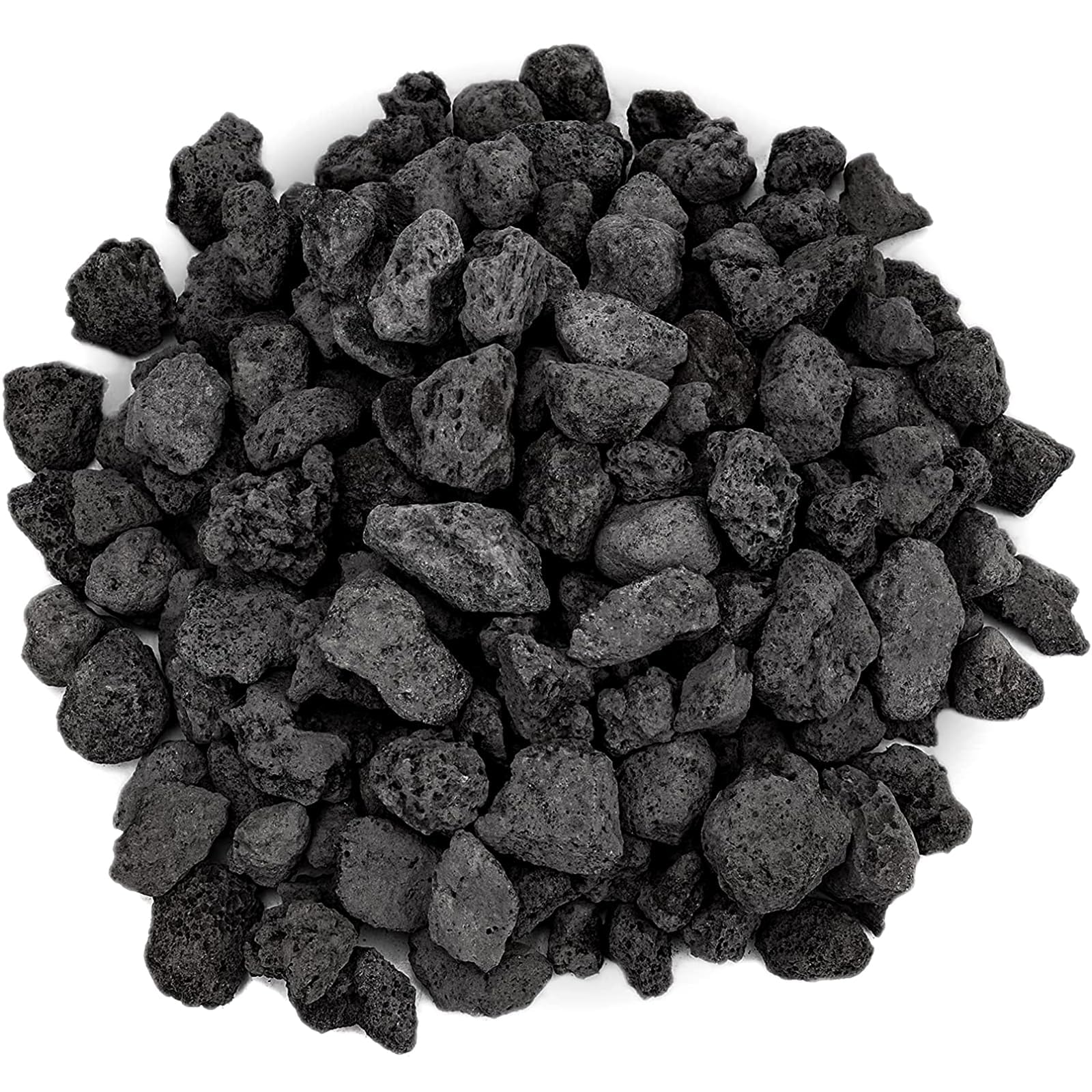 Mr. Fireglass 10 Pounds Black Natural Lava Rock for Indoor Outdoor Gas Fire Pits Fireplaces & Barbecue Grills | Volcanic Lava Stones for Decorating Garden Landscaping, Potted Plants, 0.2"-0.3"