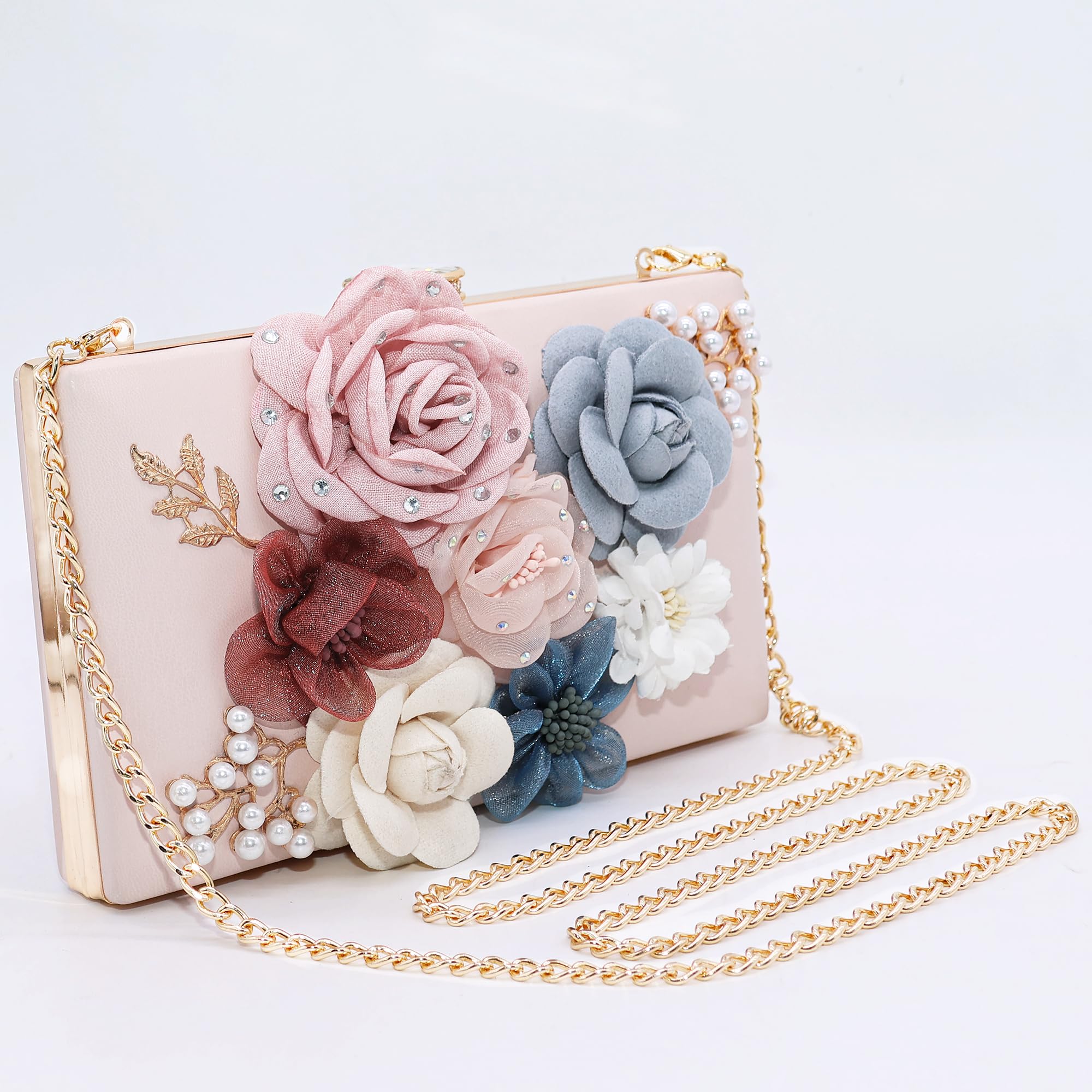 Evening Bag for Women, Flower Wedding Evening Clutch Purse Bride Floral Clutch Bag