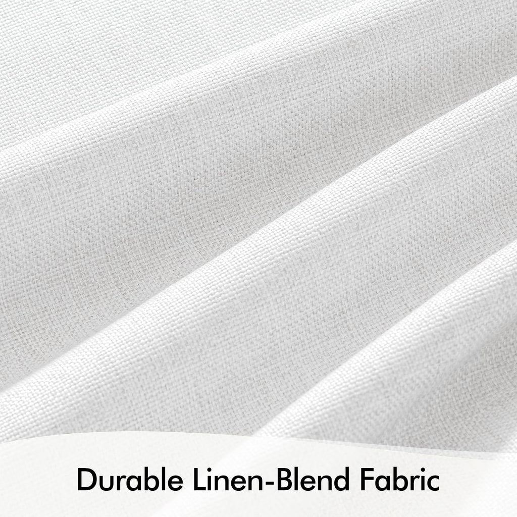 MIULEE Linen Pinch Pleated 100% Blackout Curtains for Bedroom 84 Inch Long 2 Panels Set- Back Tab Track Beige Thermal Insulated Cream Black Out Triple Pleat Room Darkening Drapes with Hooks, Greige