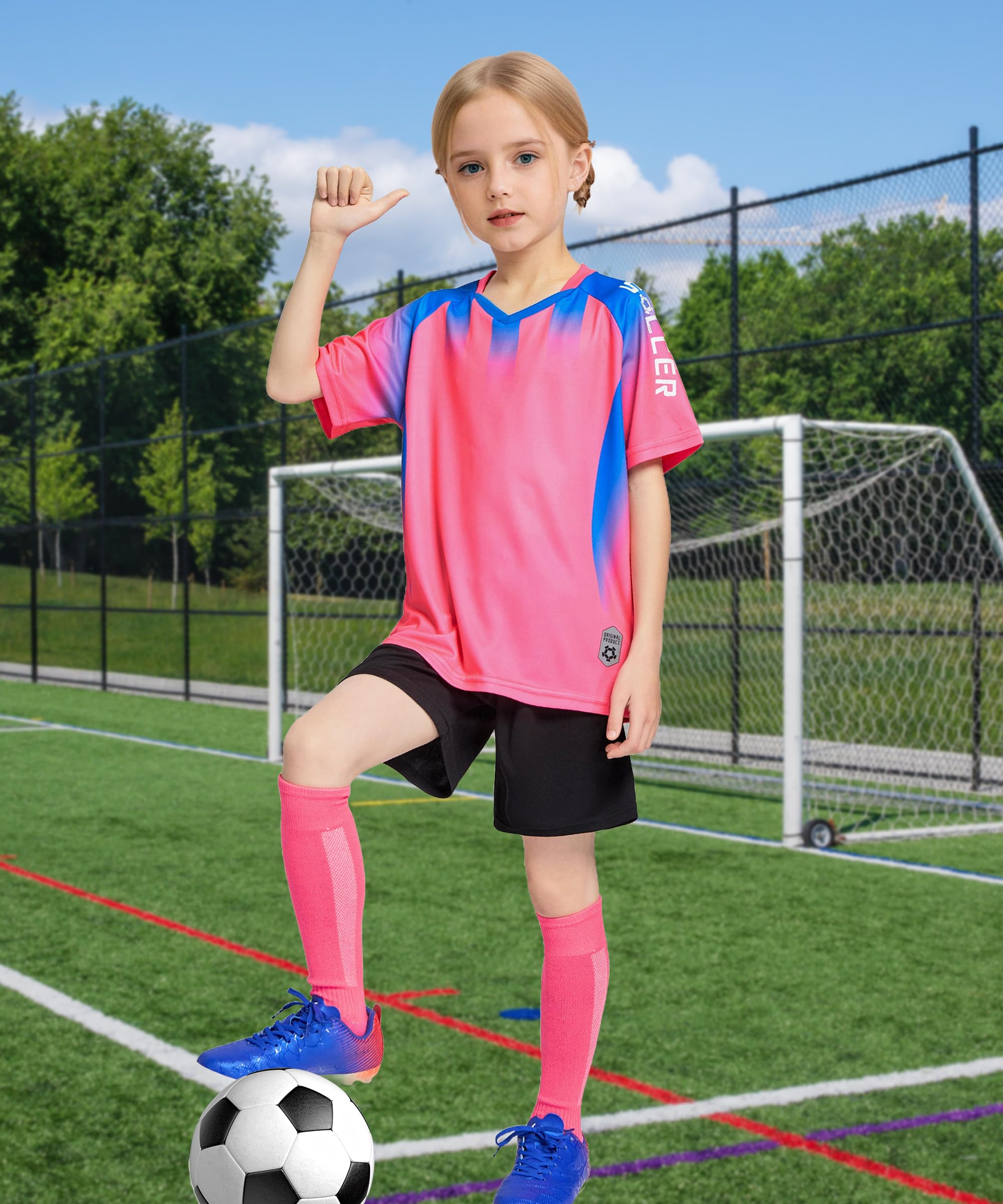 M2C Boys 2-Pack Jersey Soccer Knit Set Sport Team Uniform Shirt and Shorts