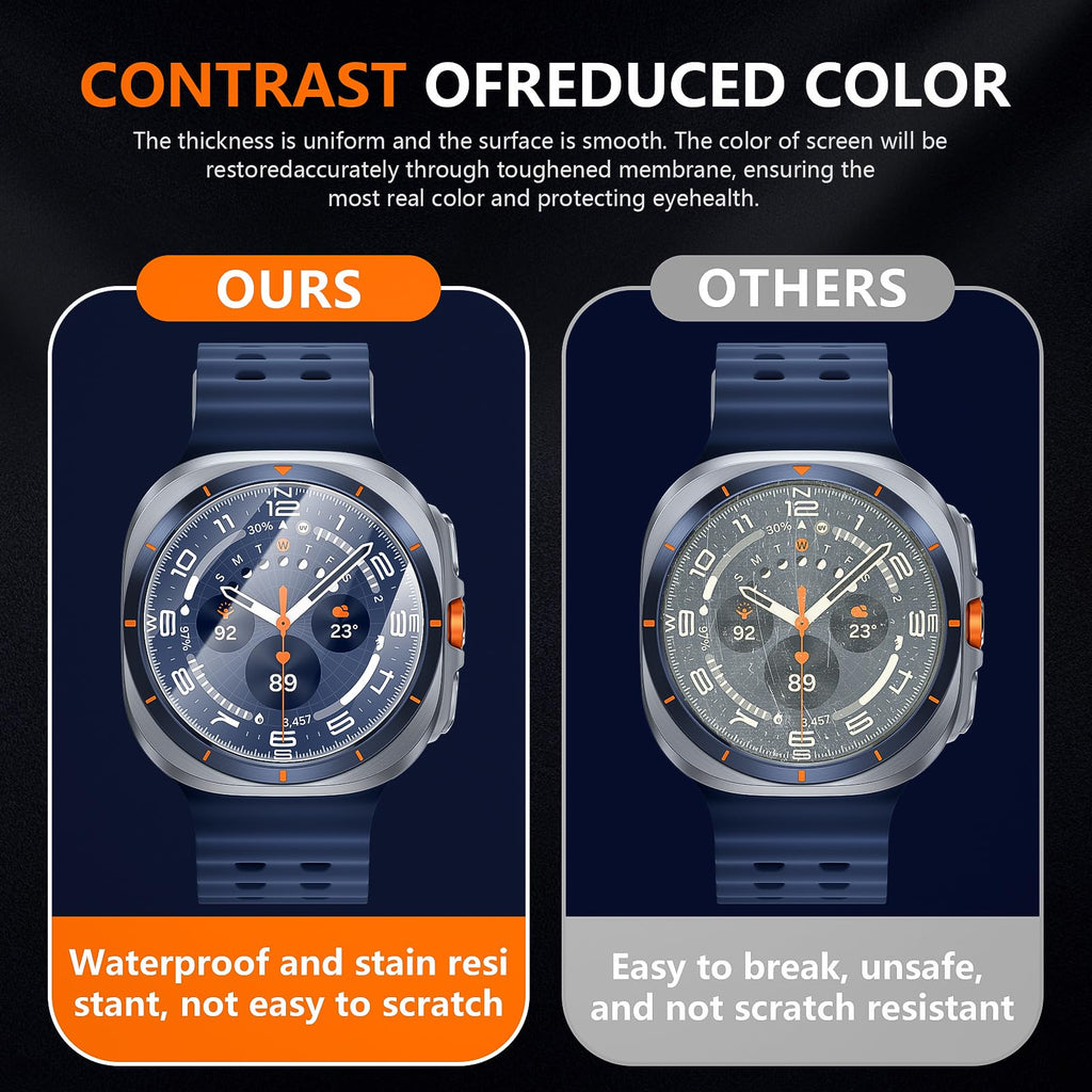 Suoman 4-Pack for Samsung Galaxy Watch 4 Classic 46mm Tempered Glass Screen Protector for Galaxy Watch 4 Classic 46mm Smartwatch [2.5D 9H Hardness] [Anti-Scratch]