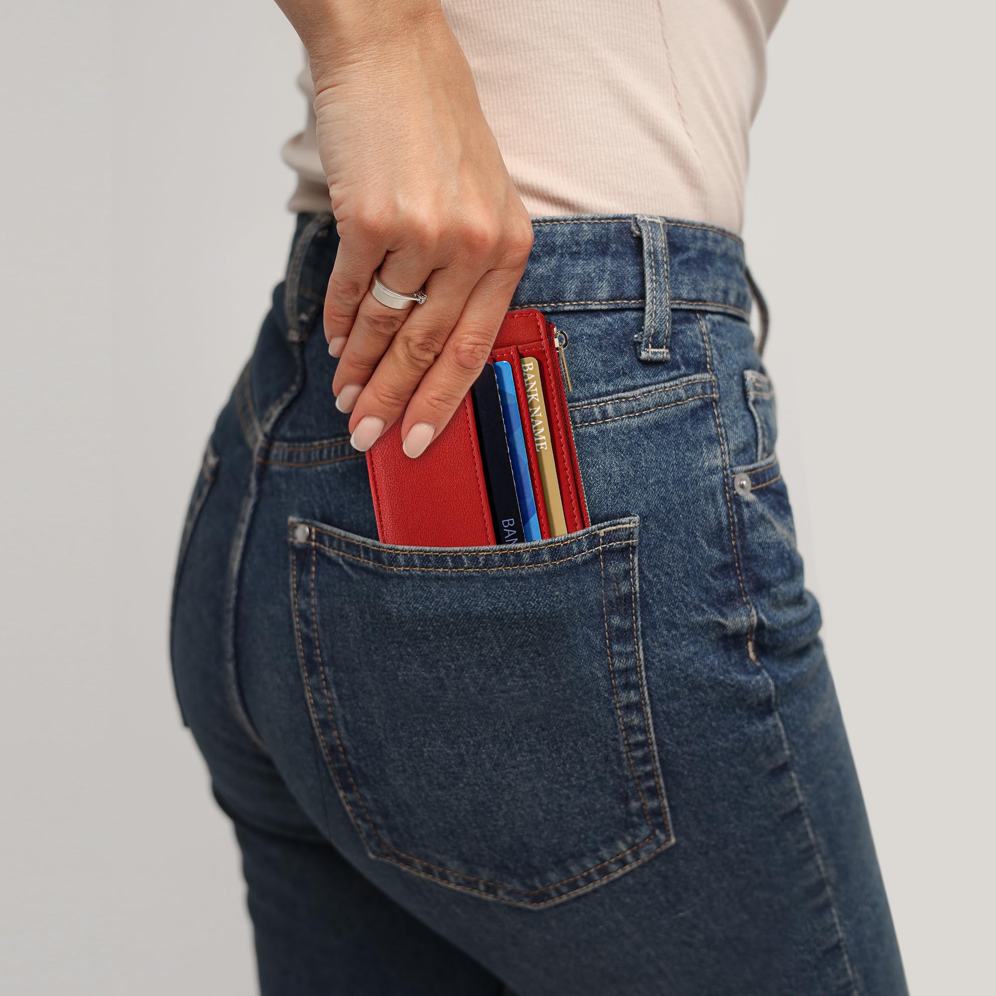 Sodsay Card Case Slim Front Pocket Wallet for Women Credit Card Holder with Keychain | Slim, Credit Card Holder, Front Pocket, with Keychain | Slim
