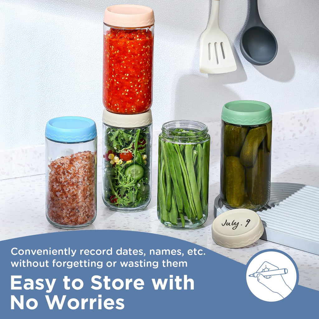 DRKIO 10 Oz Overnight Oats Containers with Lids - 4 Pack Glass Storage Jars with Airtight Lids Wide Mouth Mason Food Jars Great for Meal Prep Salad Chia Pudding Snacks Yogurt Sugar Spice Cereal