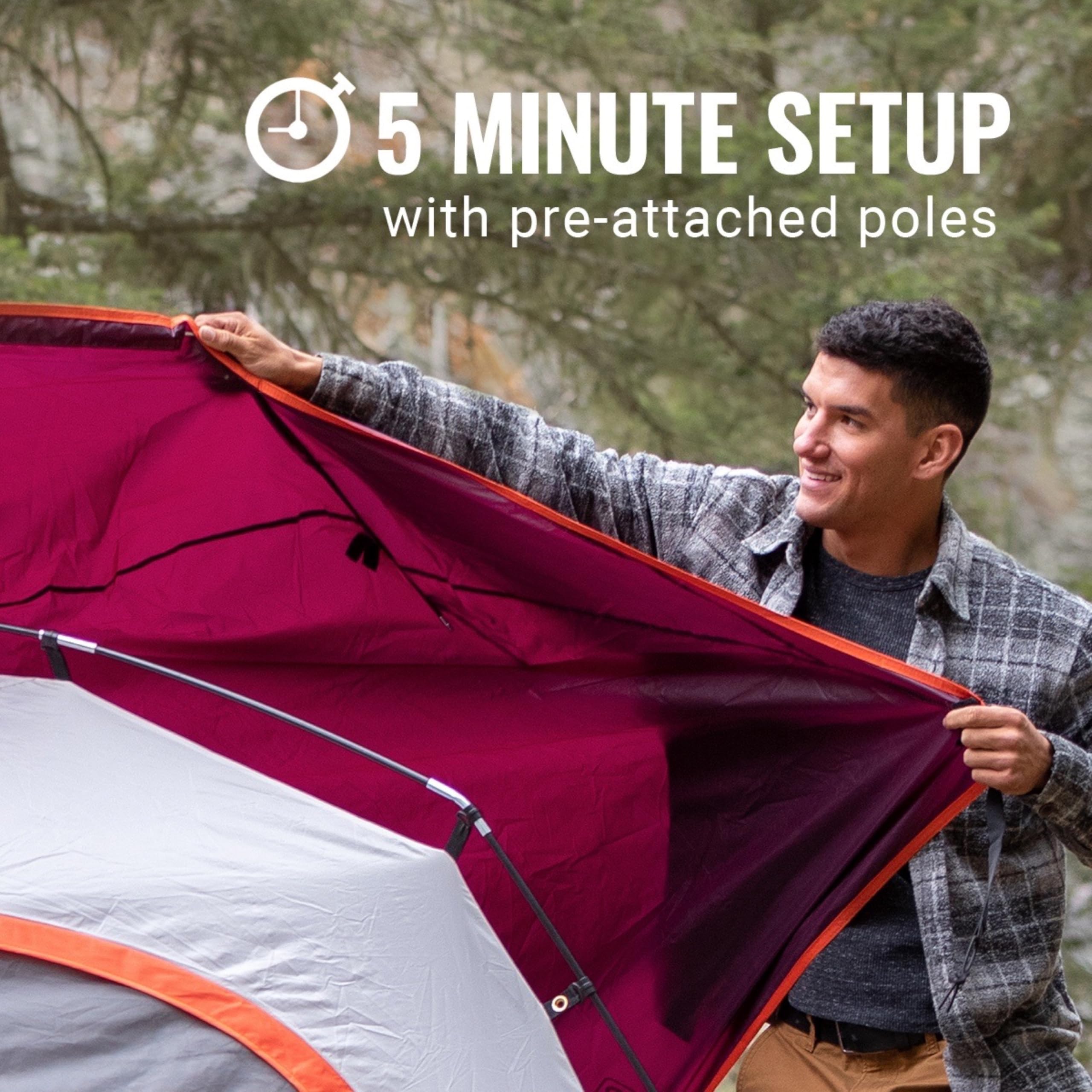 Coleman Skydome Camping Tent with 5 Minute Setup, 2/4/6/8 Person Weatherproof Tent with Rainfly & Carry Bag, 20% More Headroom Than Traditional Canopies