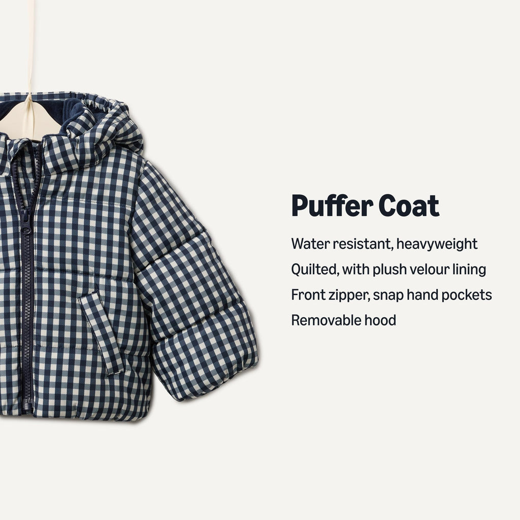 Amazon Essentials x Sofia Grainge Babies, Toddlers, and Boys' Water-Resistant Hooded Puffer Jacket