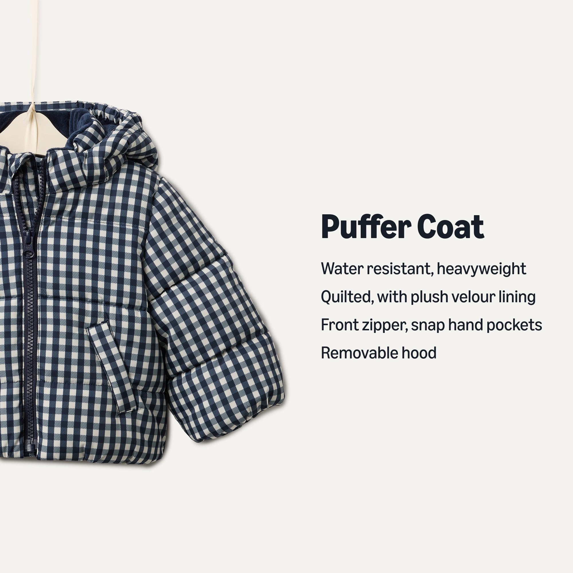 Amazon Essentials x Sofia Grainge Babies, Toddlers, and Boys' Water-Resistant Hooded Puffer Jacket
