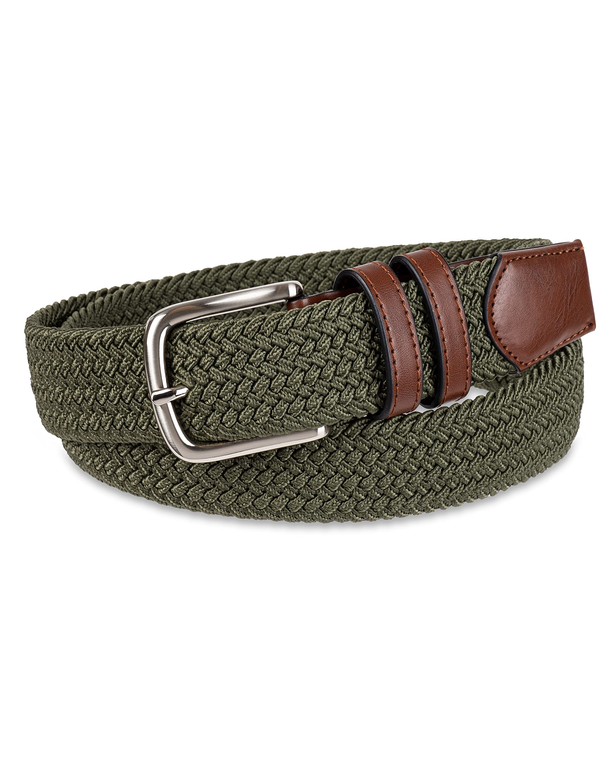 Amazon Essentials Men's Stretch Woven Braid Belt for Jeans