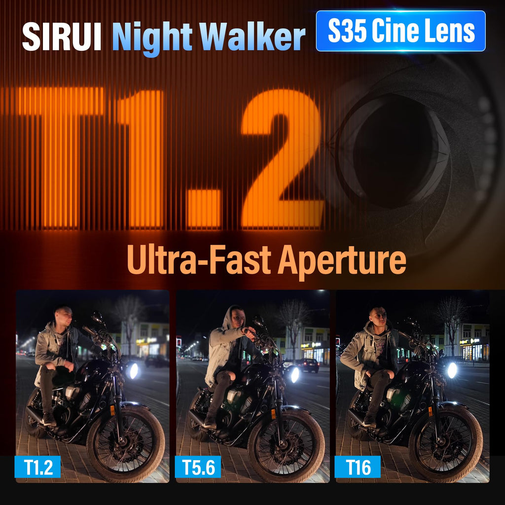 SIRUI Night Walker T1.2 Cine Lens Set, 16mm, 24mm, 35mm, 55mm, 75mm Large Aperture Manual Focus Lens (M4/3 Mount, Black)