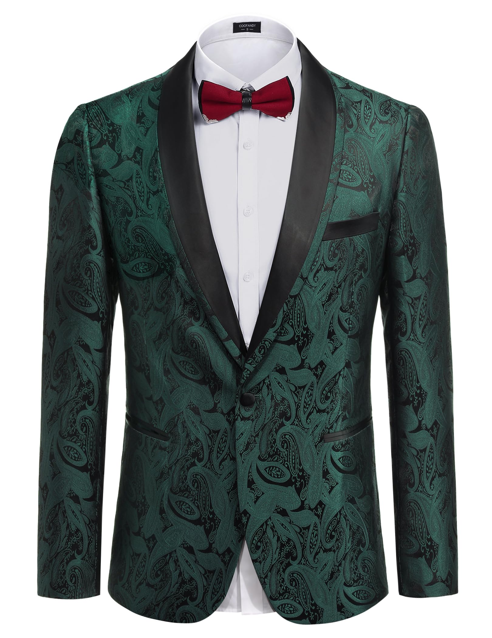 COOFANDY Men's Floral Tuxedo Suit Jacket Slim Fit Dinner Jacket Party Prom Wedding Blazer Jackets