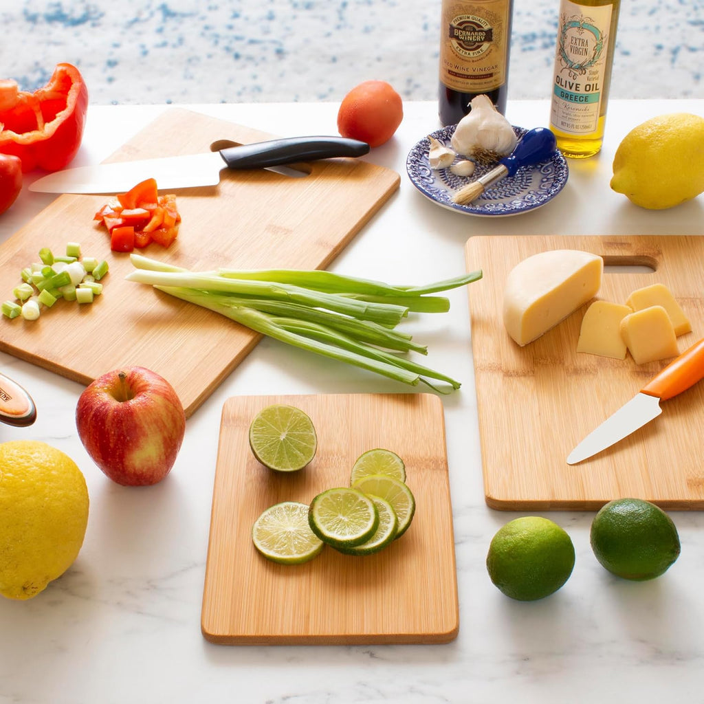Totally Bamboo 3-Piece Bamboo Cutting Board Set, Wood Cutting Boards for Kitchen, Reversible Chopping Boards in Small, Medium, and Large Sizes