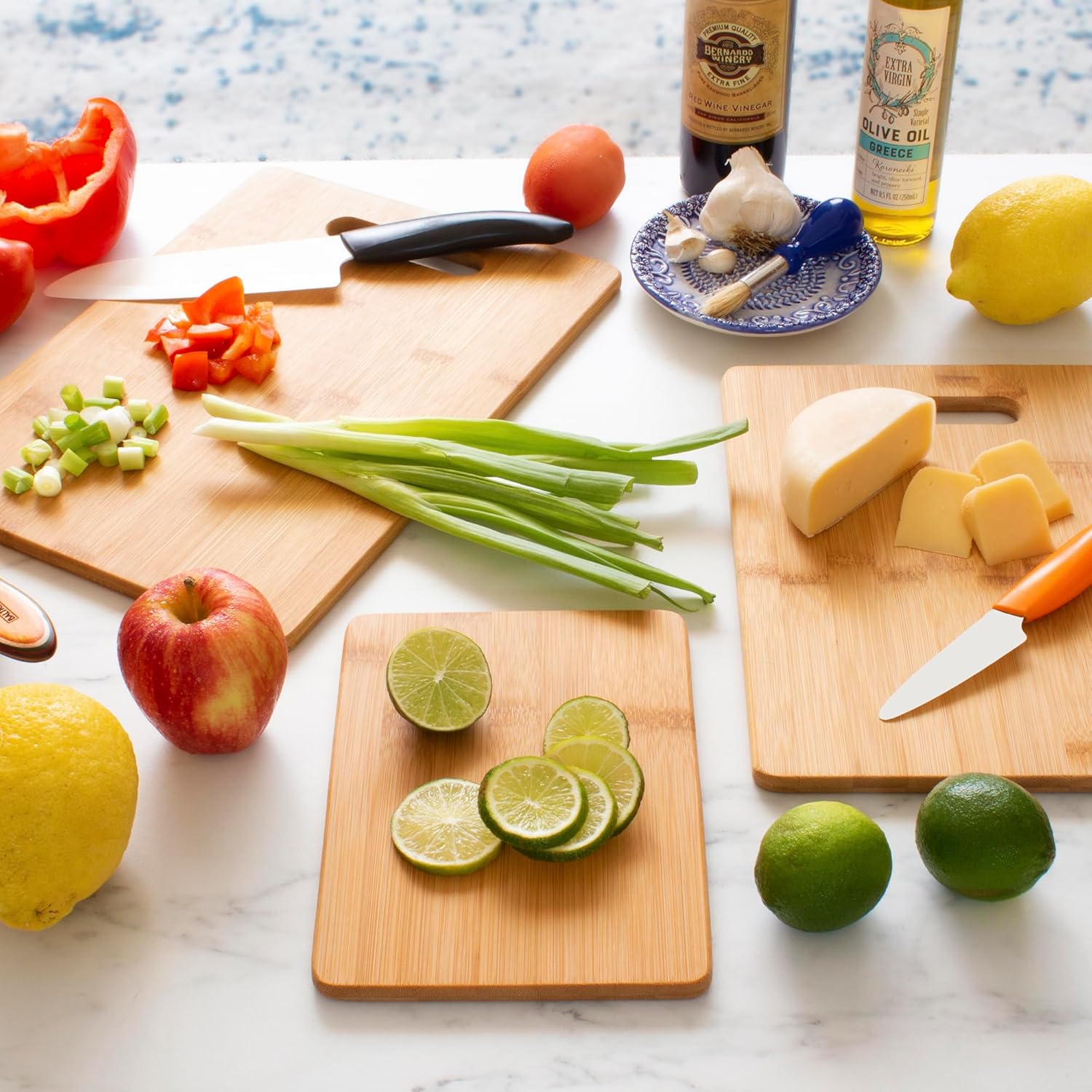Totally Bamboo 3-Piece Bamboo Cutting Board Set, Wood Cutting Boards for Kitchen, Reversible Chopping Boards in Small, Medium, and Large Sizes