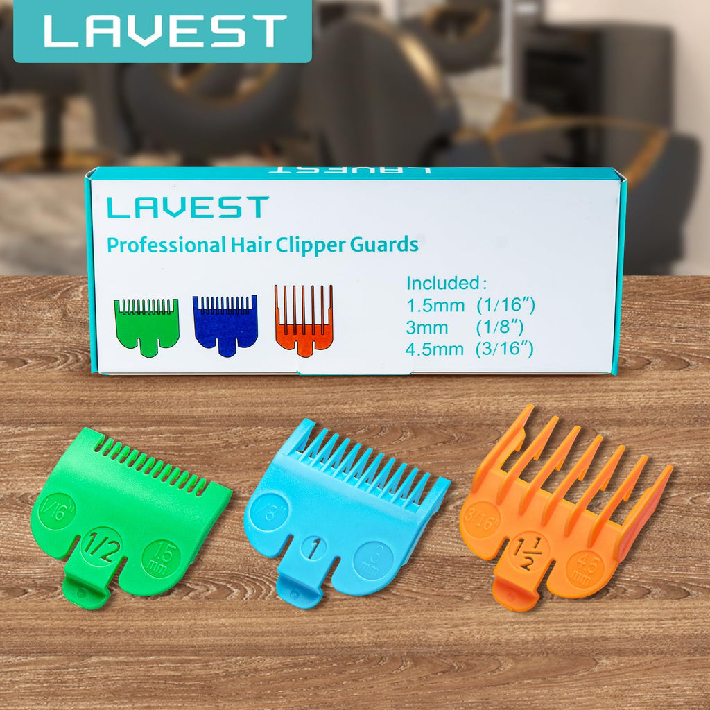 Magetic Clipper Guards Set Compatible with Most Wahl Clippers, Color Coded Clipper Combs Replacement - Guard Number: #1/2, 1 and #1 1/2 (Length: 1/16, 1/8 and 3/16 inch)