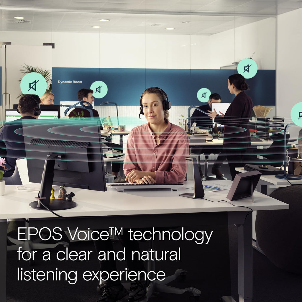 EPOS Impact 1061 ANC High-Performance Bluetooth Headset for PC - Double-Sided, Advanced Noise Cancellation, EPOS AI, Super Wideband Audio, Intuitive Controls, for Professionals in Loud Workspaces