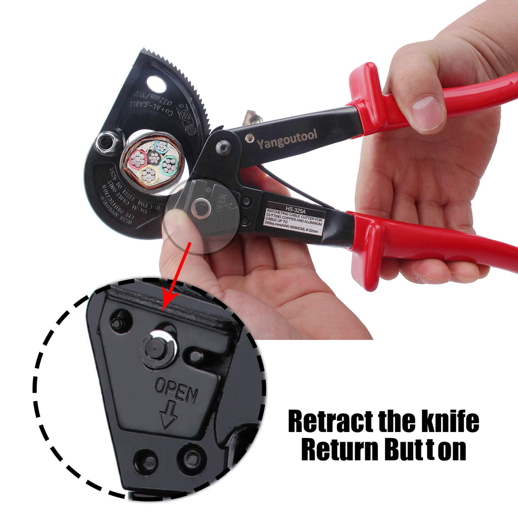 Yangoutool Heavy-Duty Ratcheting Cable Cutters for Large Copper, Aluminum, and Armored Cables - J40 Wire Cutter up to 300 mm², Electrical Wire Cutting Tool
