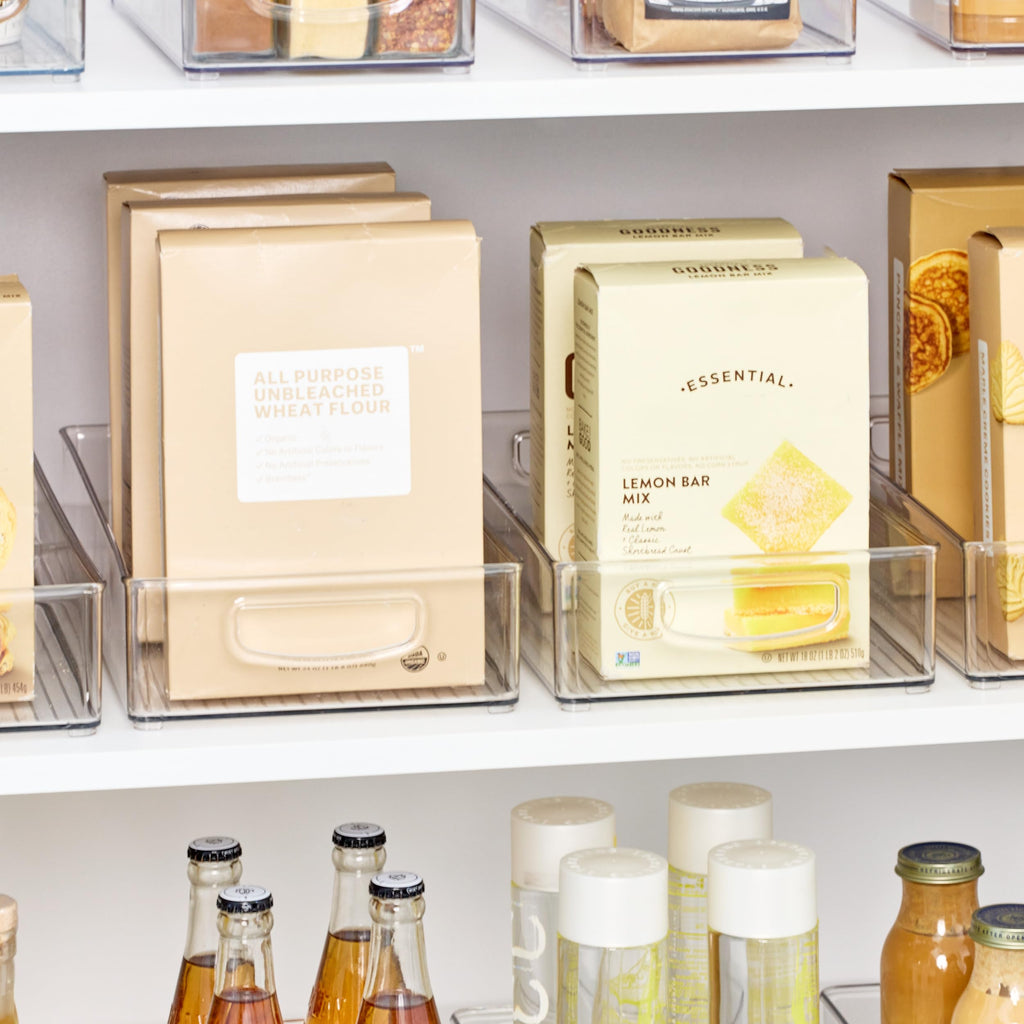 iDesign Slim Extra Long Clear Storage Bin | Narrow, Stackable, Kitchen or Pantry Organizer