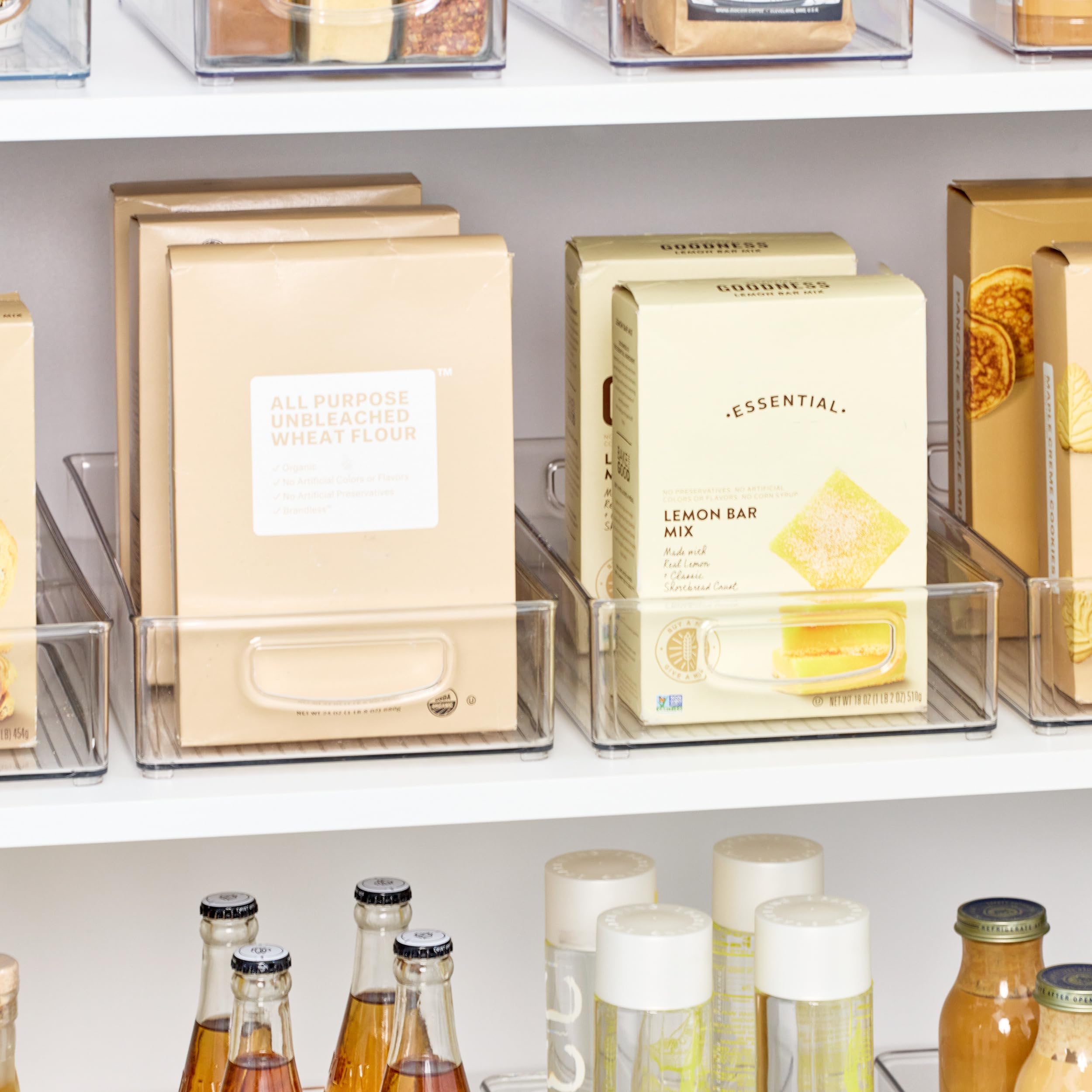 iDesign Slim Extra Long Clear Storage Bin | Narrow, Stackable, Kitchen or Pantry Organizer
