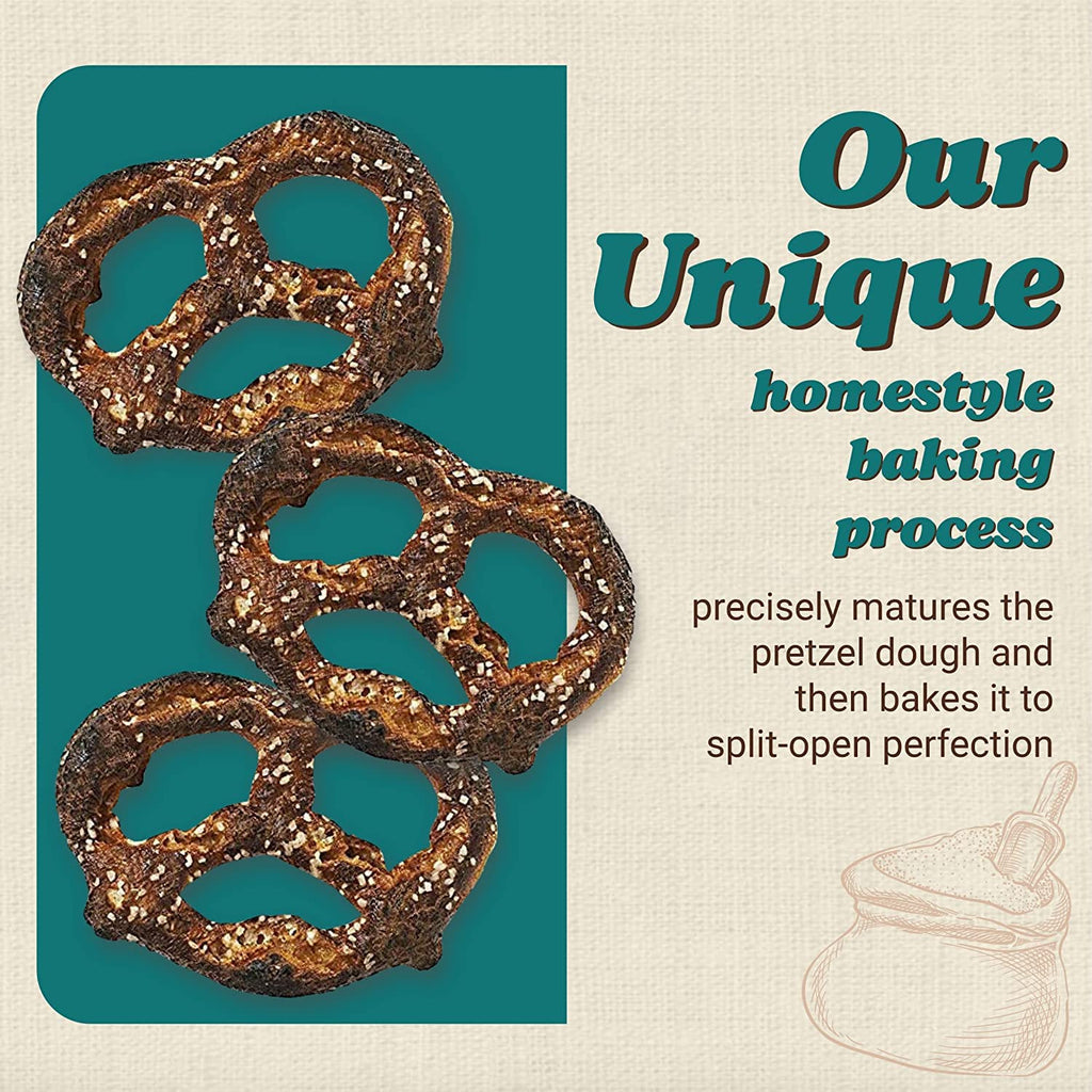 Unique Snacks Extra Dark Splits Pretzels, Original Split-Open Pretzels, Delicious Homestyle-Baked Snack Bag, Vegan, OU Kosher, and Non-GMO Food, No Artificial Flavor, 2 Oz. Bag, Pack of 12