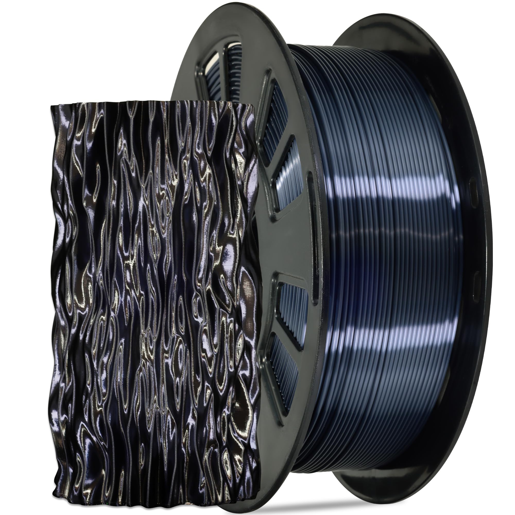 1.75mm PLA 3D Printer Filament Bundle: Glow in Dark Green/Blue/Purple/Rainbow, One Spool Clear Multi Colored, Each Spool 250g, Total 1.25Kg 3D Printing Material, 250g x 5 Spools Glow in Dark PLA