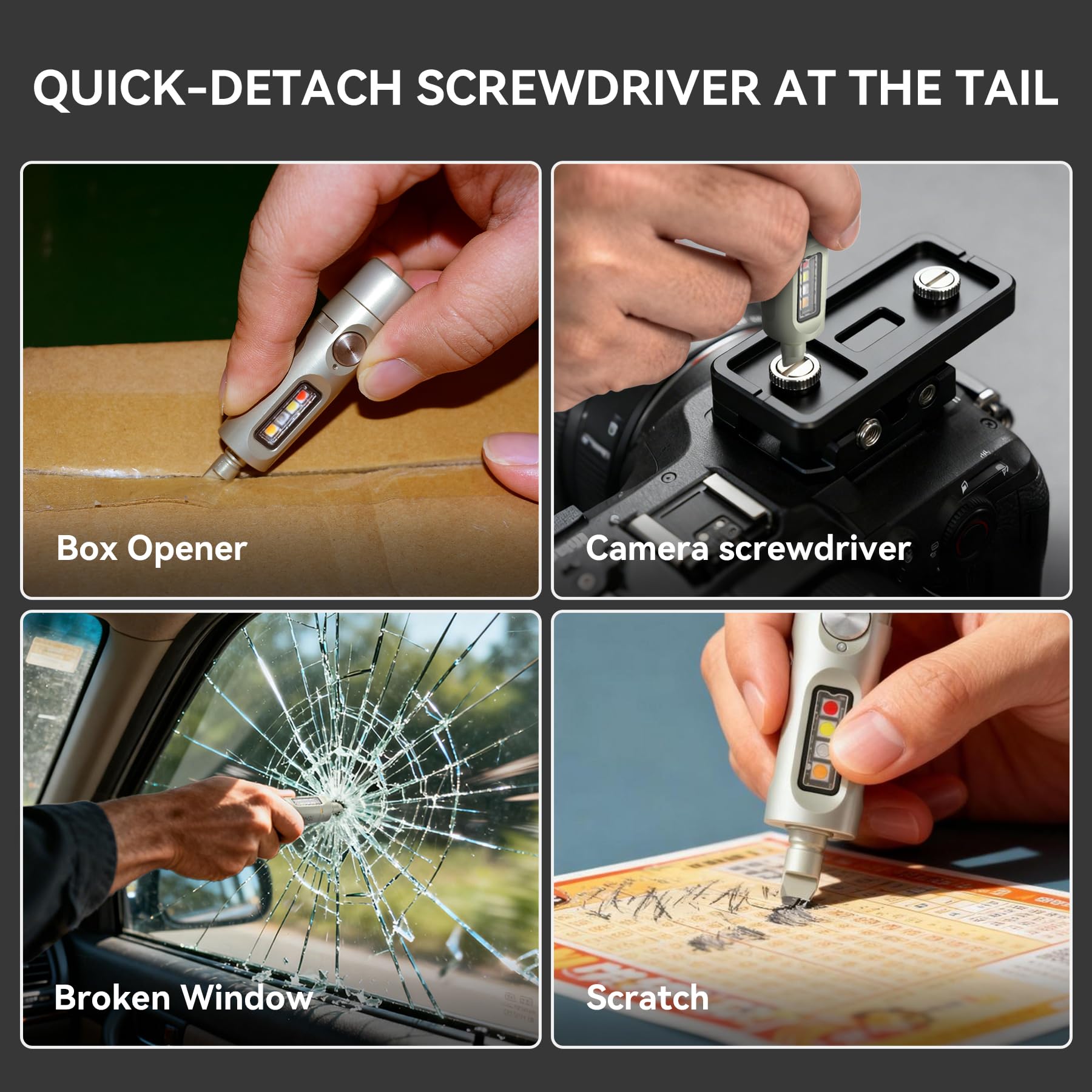 S15PRO-TK 7075 Aluminum Keychain Flashlight Rechargeable, 750 Lumens EDC Mini Flashlight, Pocket Light with 5 Side Light + Screwdriver & Quick-Release Tail Cap for Emergencies, Maintenance, Khaki