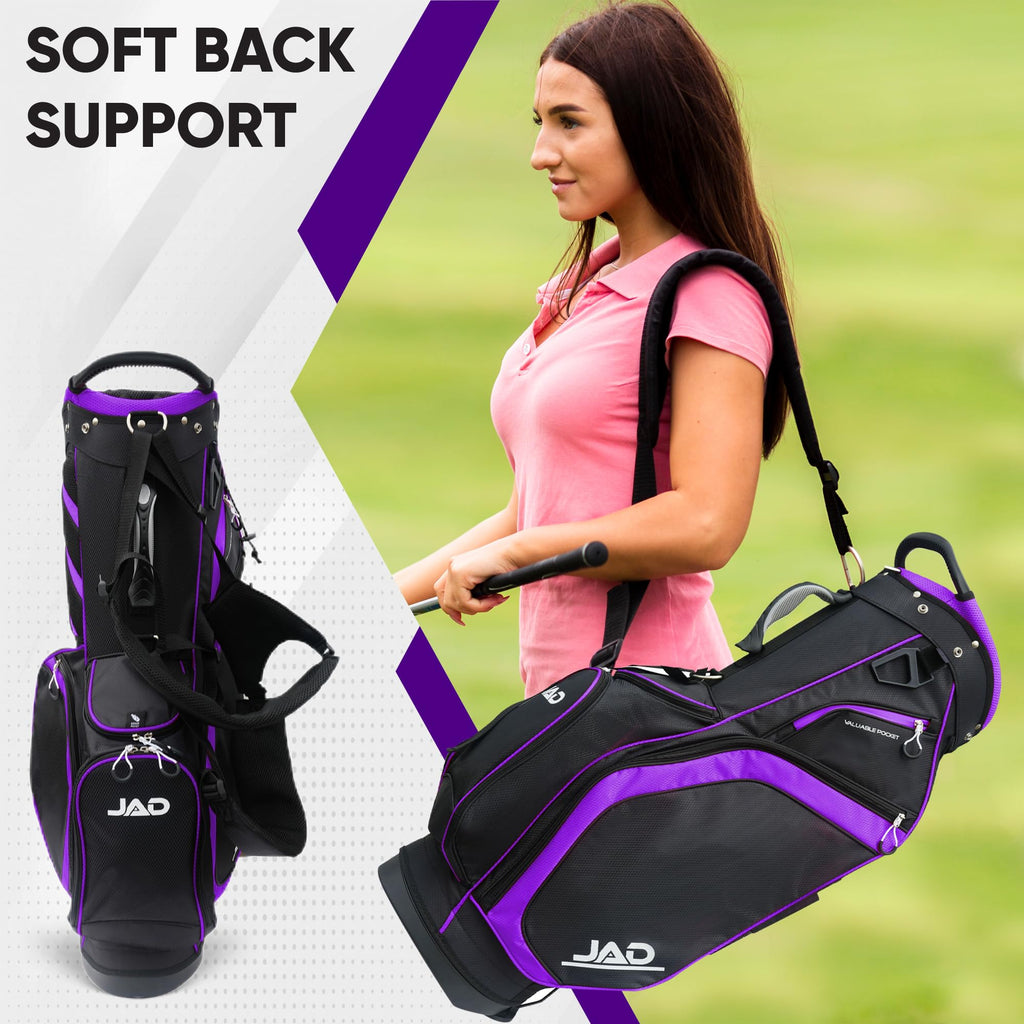 JAD Lightweight Womens Golf Bag, Golf Stand Bag for Women/Ladies, 14-Way Top Dividers, Ultra Lightweight, Large Pockets for Accessories, Durable Water Resistant