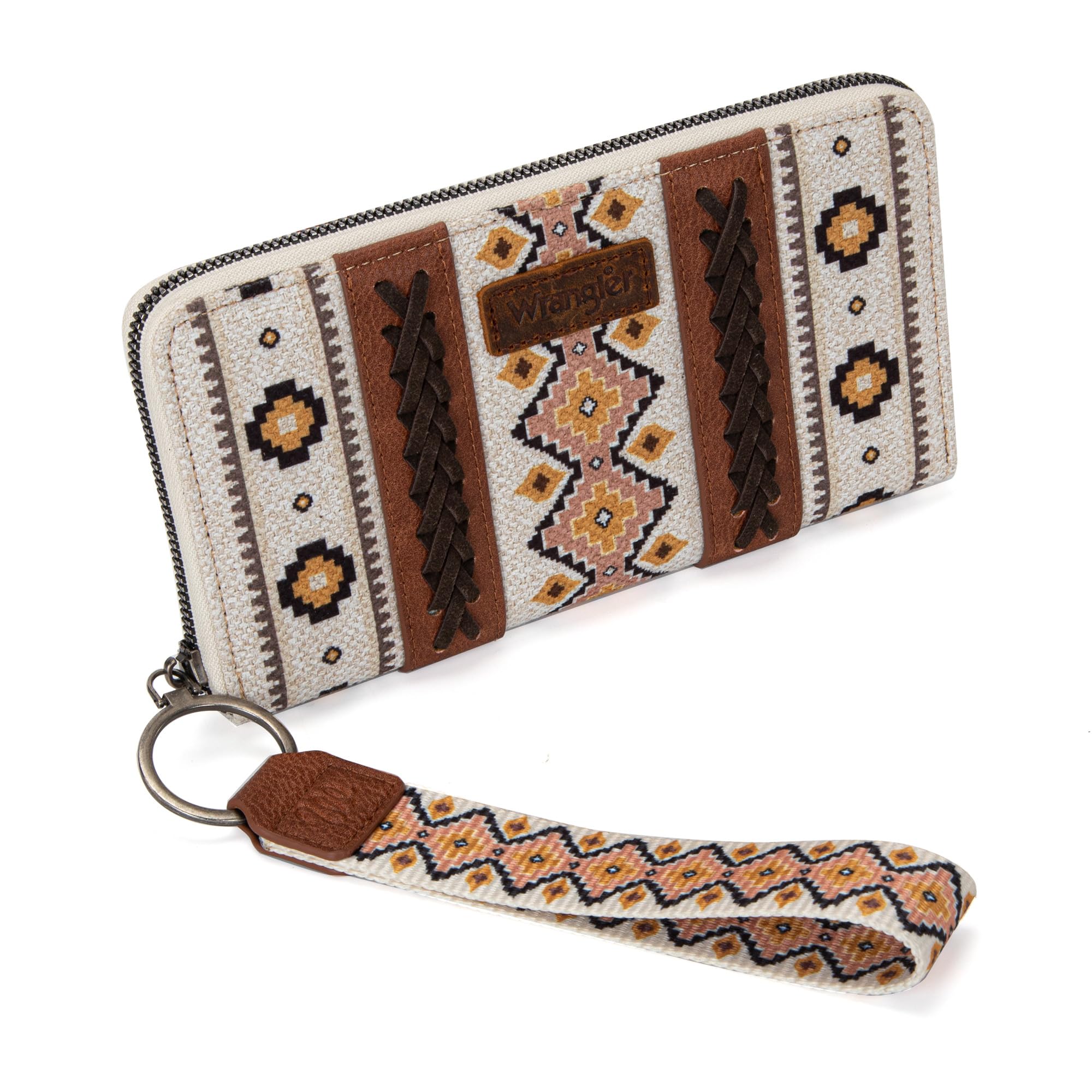 Wrangler Wallet Purse for Women Western Aztec Clutch Wristlet Wallet with Credit Card Holder
