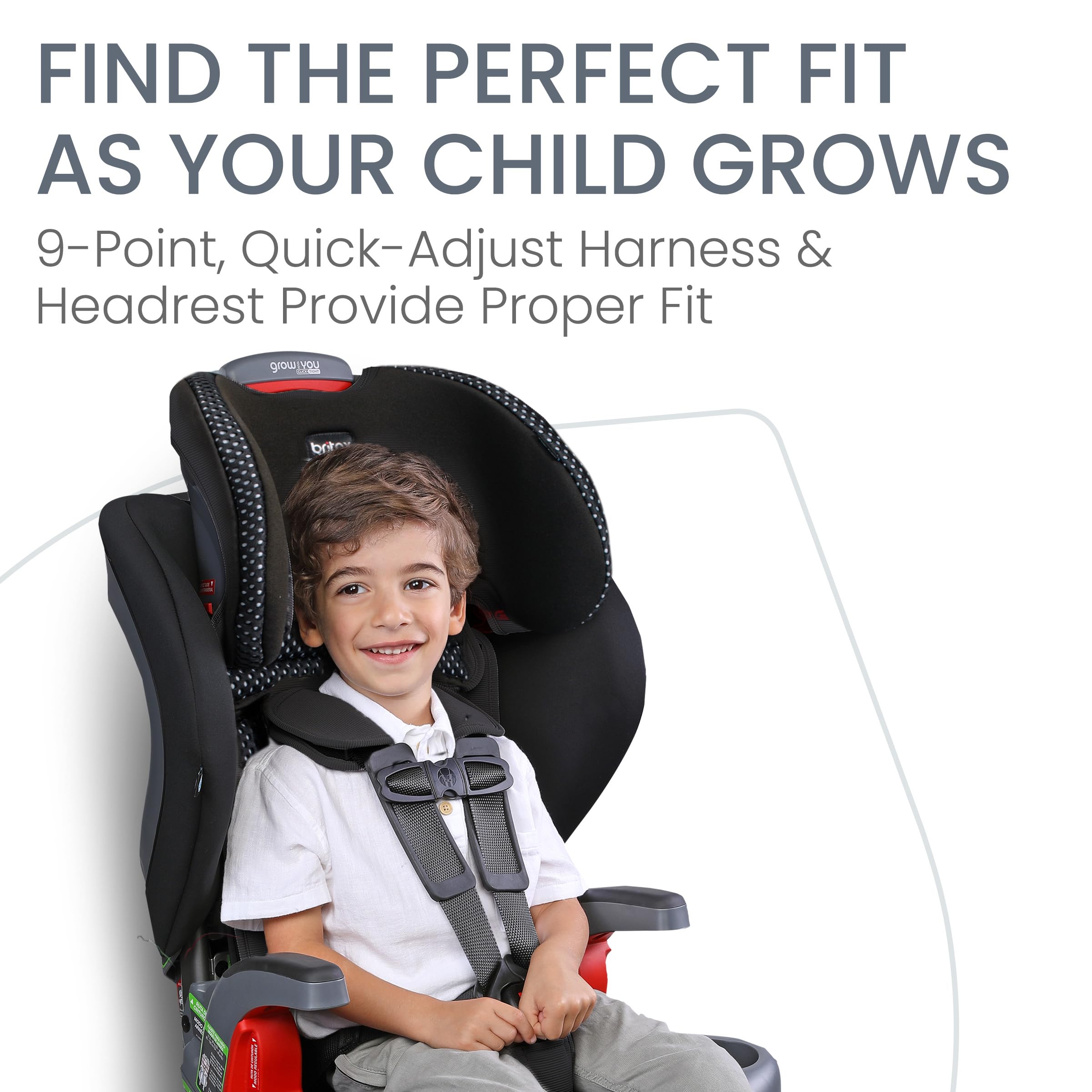 Britax Grow with You ClickTight Harness-2-Booster Car Seat, 2-in-1 High Back Booster, Black Contour
