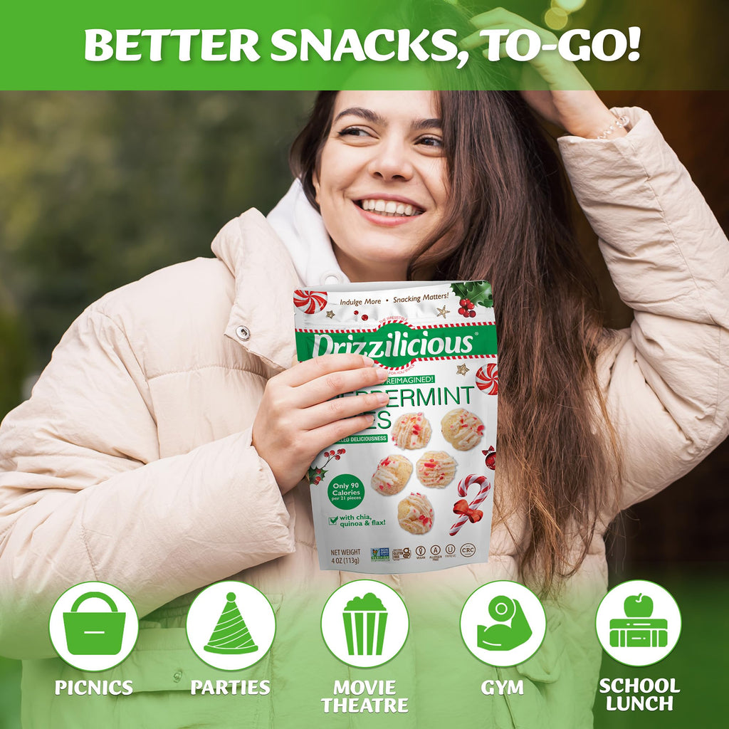 Drizzilicious Mini Flavored Rice Cakes - Rice Crisps, Healthy Snack for Adults and Kids, Vegan, Gluten Free Snack, 90 Calories Per 21 Pieces, S'mores & Cinnamon Swirl - 4 oz (Pack of 6)