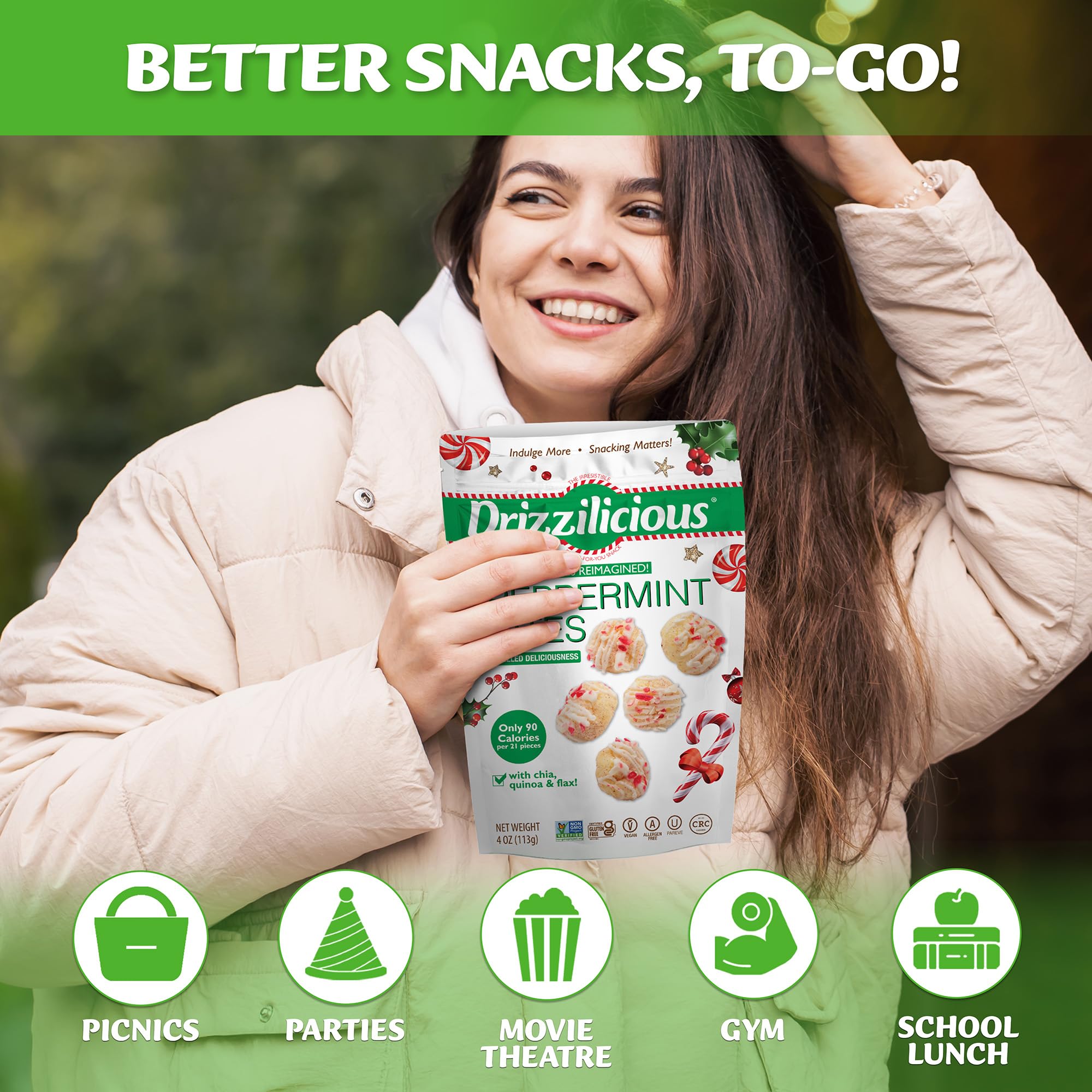 Drizzilicious Mini Flavored Rice Cakes - Rice Crisps, Healthy Snack for Adults and Kids, Vegan, Gluten Free Snack, 90 Calories Per 21 Pieces, S'mores & Cinnamon Swirl - 4 oz (Pack of 6)