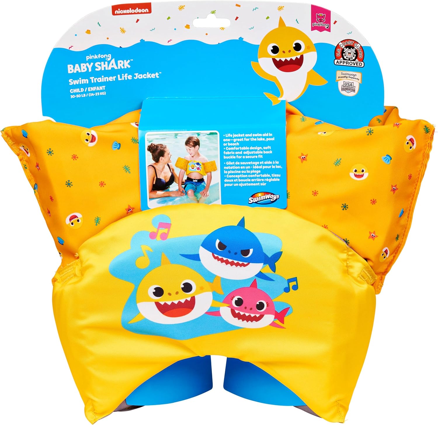 SwimWays Swim Trainer, US Coast Guard Approved Life Vest Kids Swim Vest