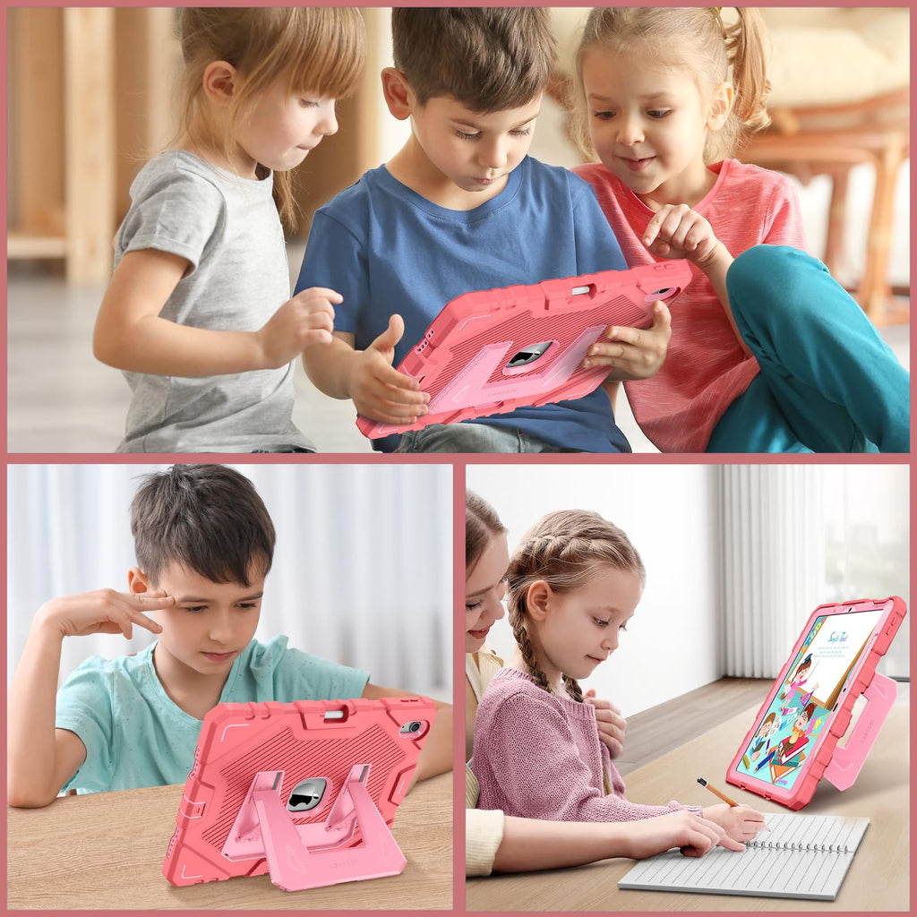 Fintie Case for iPad Air 11-inch M4/M3/M2 (2026/2025/2024), iPad Air 5th / 4th Generation (2022/2020) 10.9 Inch, Fully-Body Rugged Heavy Duty Shockproof Case with Kickstand for Kids, Black