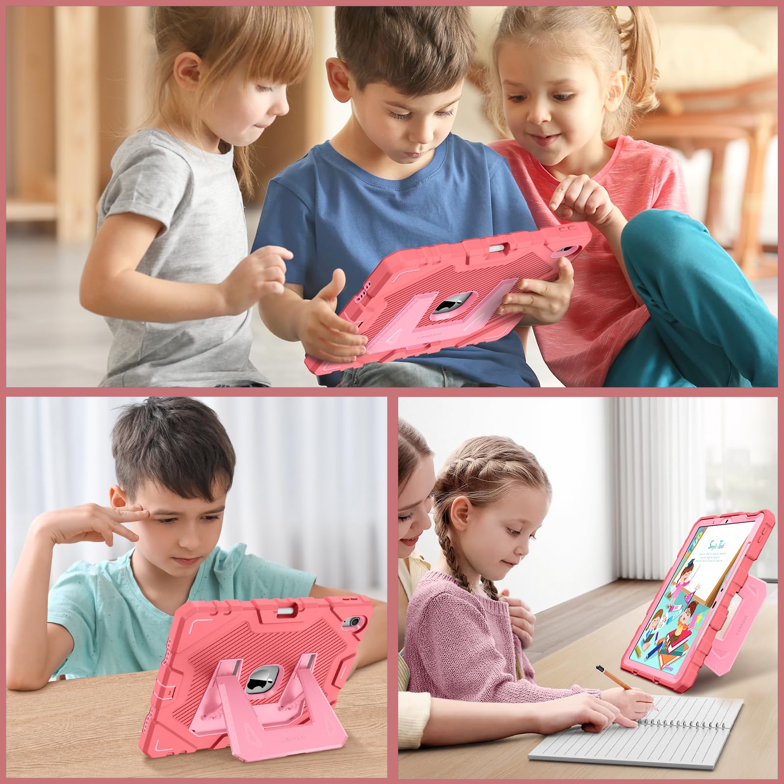 Fintie Case for iPad Air 11-inch M4/M3/M2 (2026/2025/2024), iPad Air 5th / 4th Generation (2022/2020) 10.9 Inch, Fully-Body Rugged Heavy Duty Shockproof Case with Kickstand for Kids, Black