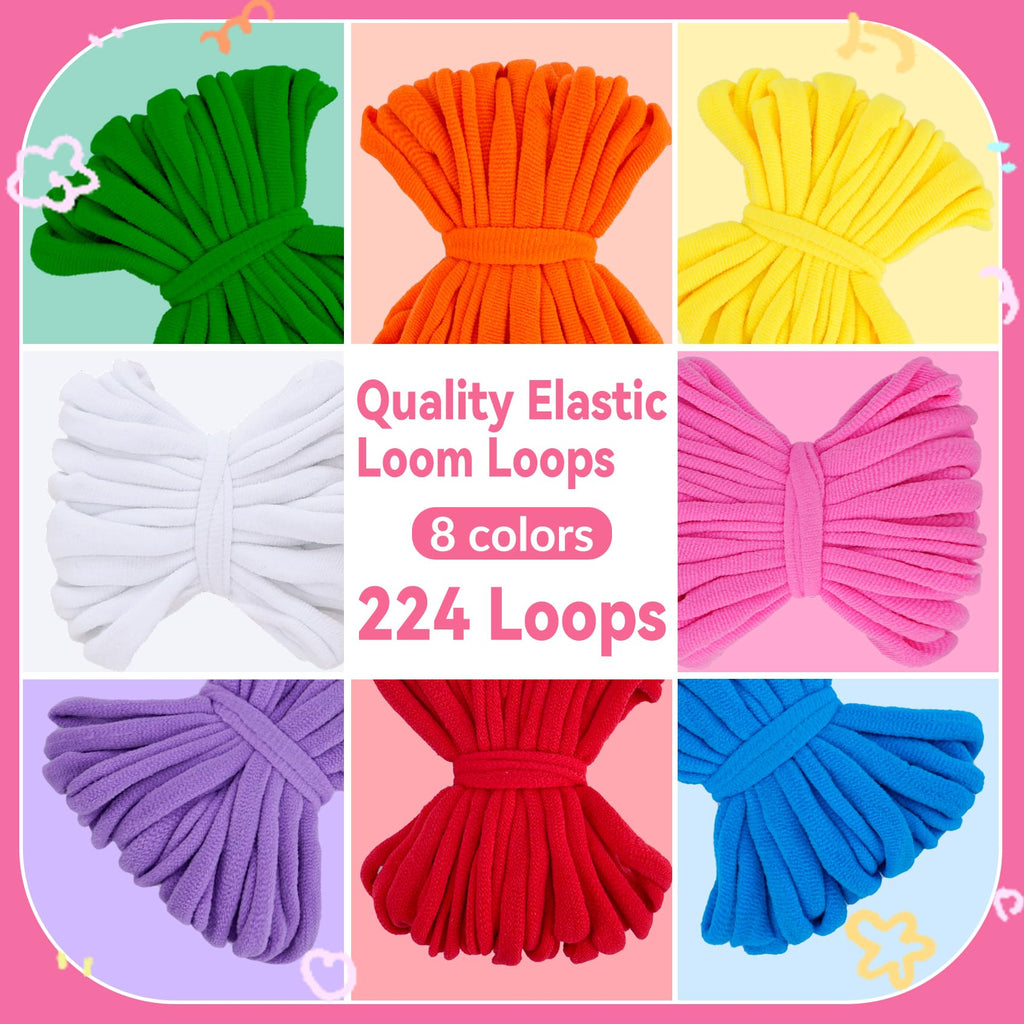 PREBOX 1000 PCS Weaving Loom Loops Refill, 10 Colors for 7 inch Potholder Loom, Craft Supplies for Kids and Beginners, Christmas & Birthday Gifts for Girls 6 7 8-10 10-12 Year Old