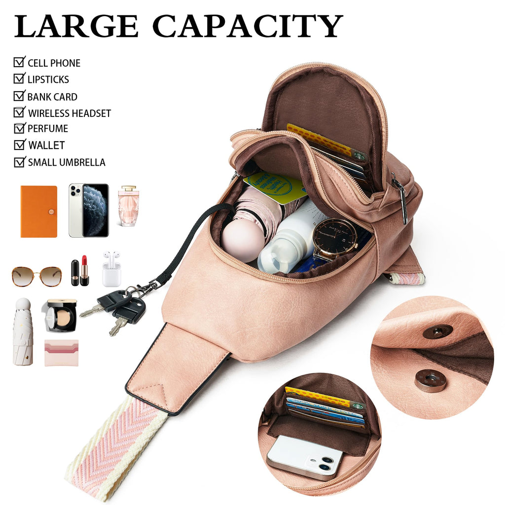 Sling Bag Crossbody Bags for Women Small Cross Body Bag Fanny Packs Chest Sling Purse for Daily Travel Leisure Sport