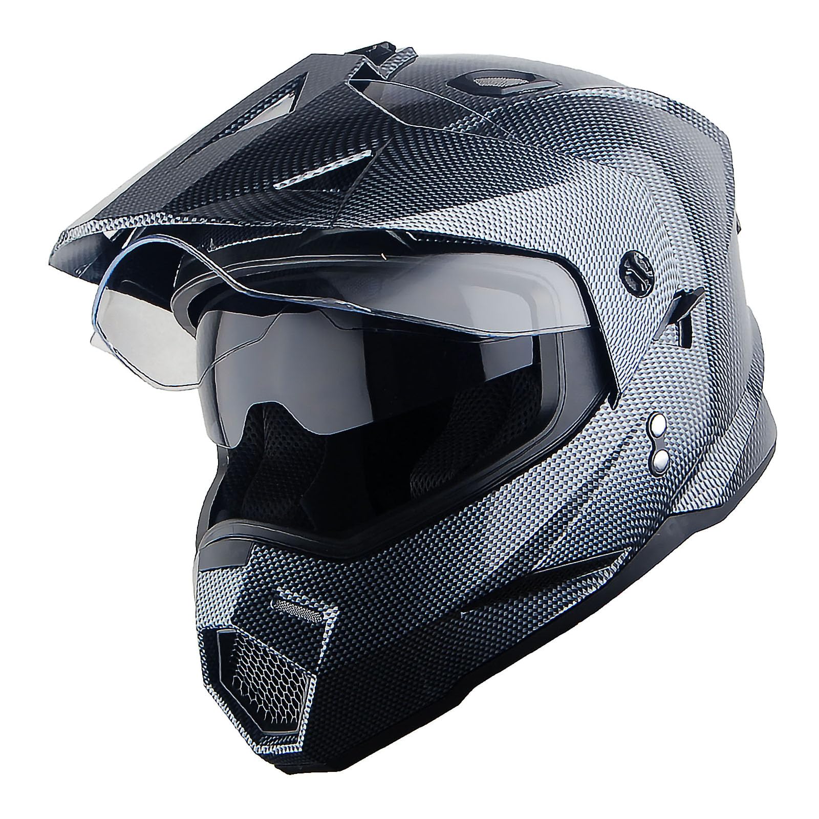 1Storm Dual Sport Motorcycle Motocross Off Road Full Face Helmet Dual Visor: HF802