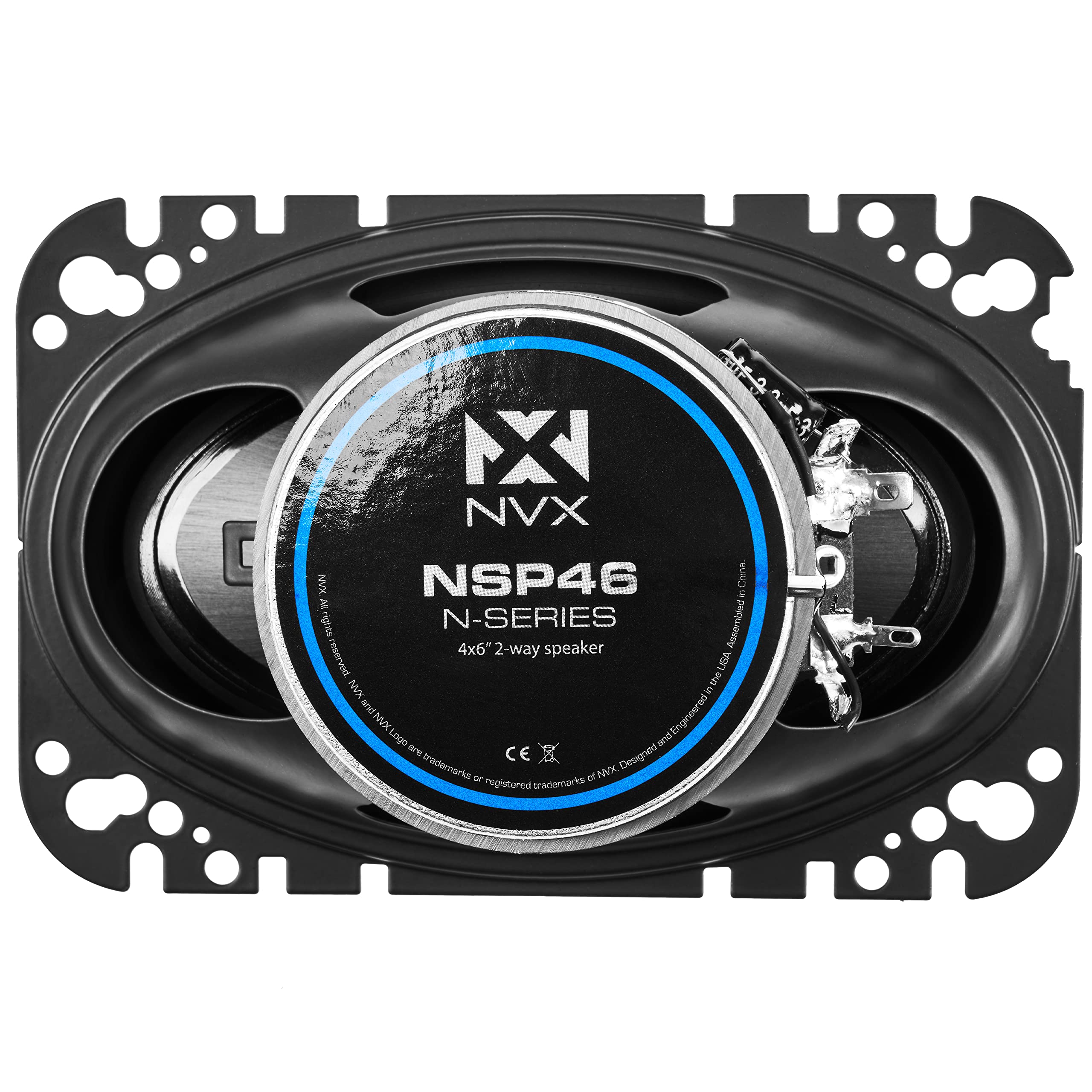 NVX NSP35 3.5" Car Speakers, 200W Max, 70W RMS, 2-Way Coaxial w/Silk Dome Tweeters & Built-in X-Overs, Easy to Install in Cars/Trucks/Doors (Pair)