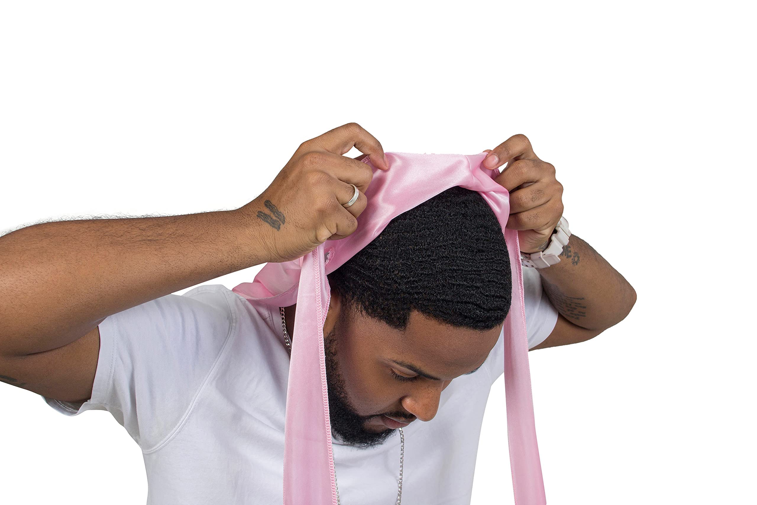 4PCS Silky Durags for Men Women 360 Waves with 1 Wave Cap, Silky Satin Durag Extra Long Tails