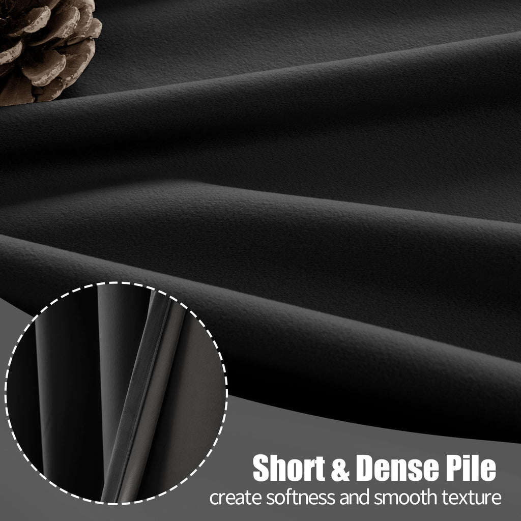 YoungsTex Velvet Black Out Curtains 63 Inches Long for Bedroom, Grommet Thermal Insulated Drapes Room Darkening Privacy for Living Room, Black, 2 Panels, 52 X 63 Inch