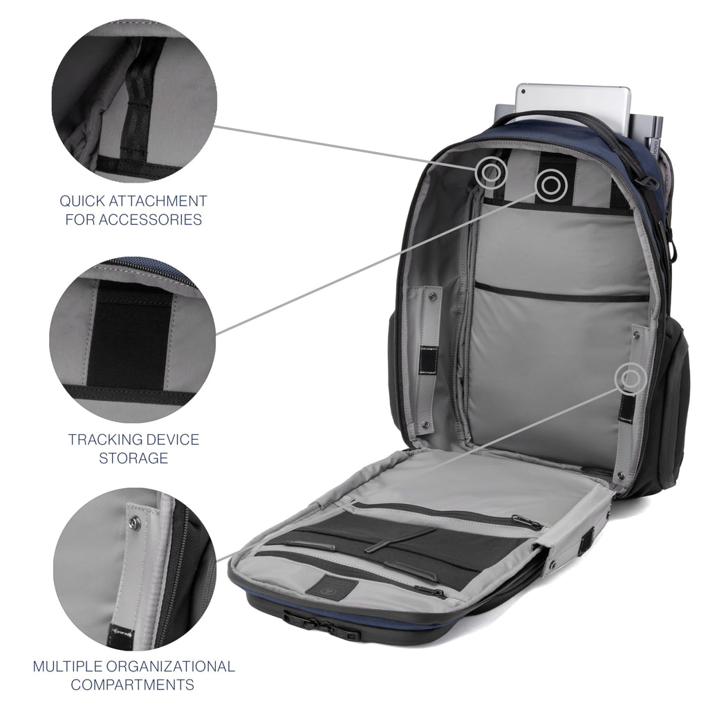 Travelpro Altitude Large Expandable Travel Laptop Backpack 30-36L, 16 Inch Laptop, Water Resistant, Work, Business, Men and Women, Aviator Navy