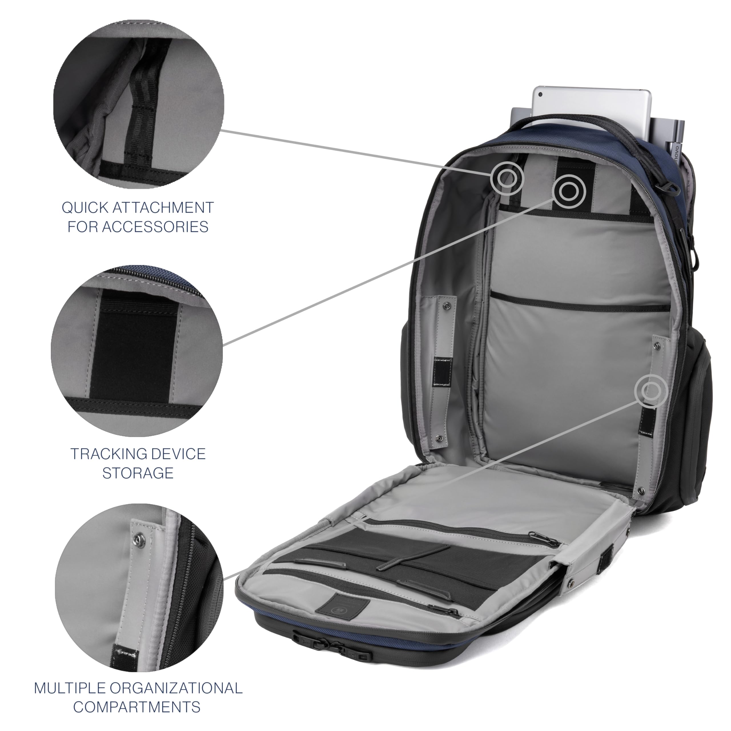 Travelpro Altitude Large Expandable Travel Laptop Backpack 30-36L, 16 Inch Laptop, Water Resistant, Work, Business, Men and Women, Aviator Navy