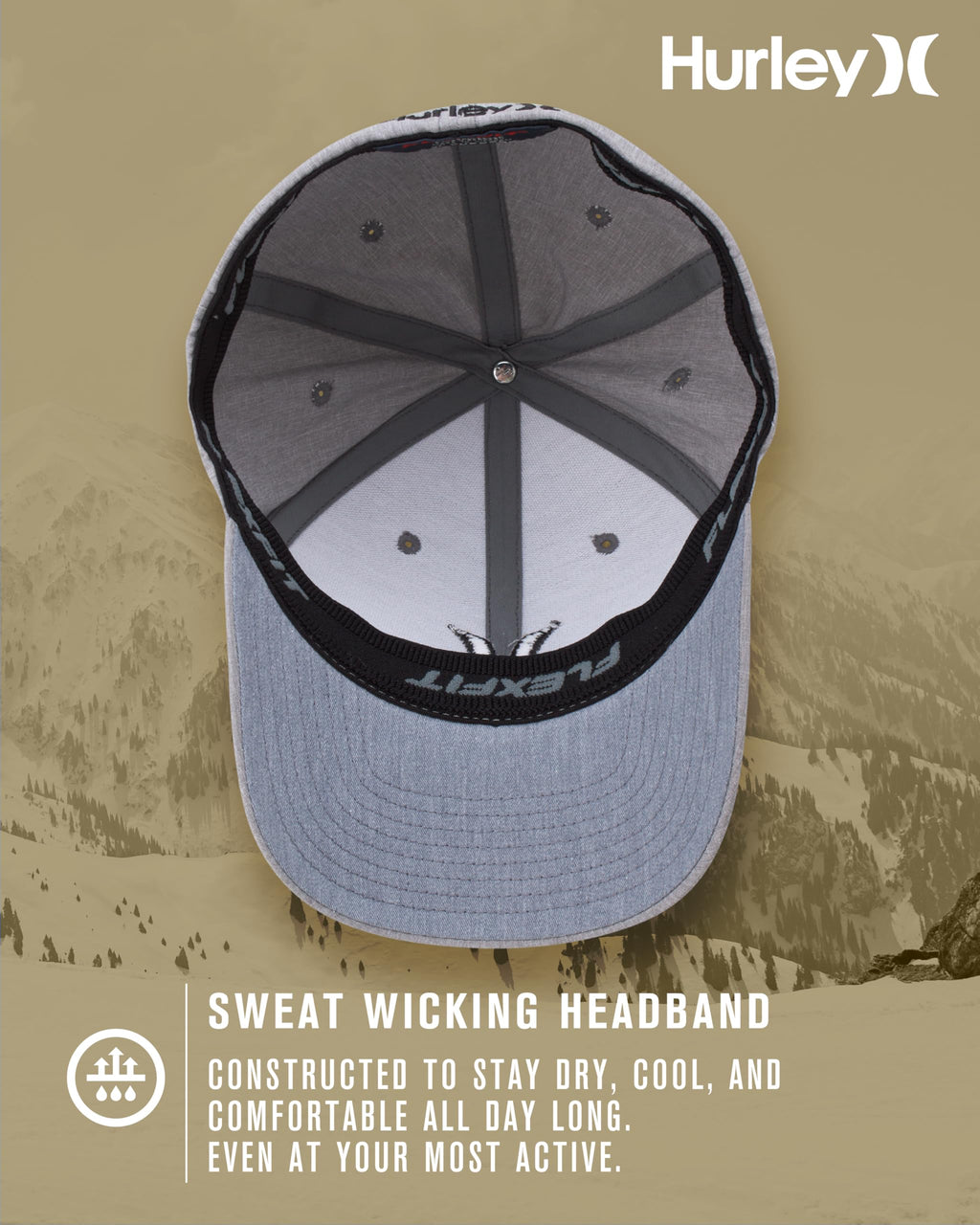 Hurley Men's Caps - One & Only Flexfit Baseball Cap - Fitted Hats for Men (S-XL)