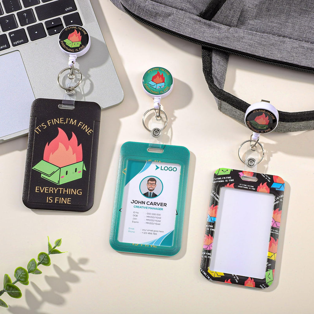 3 Set Badge Holder Retractable Reel Bloom ID Badge Holders with Clip Cute Name Badge Holders for Teacher Nurse Doctor Student Office Workers