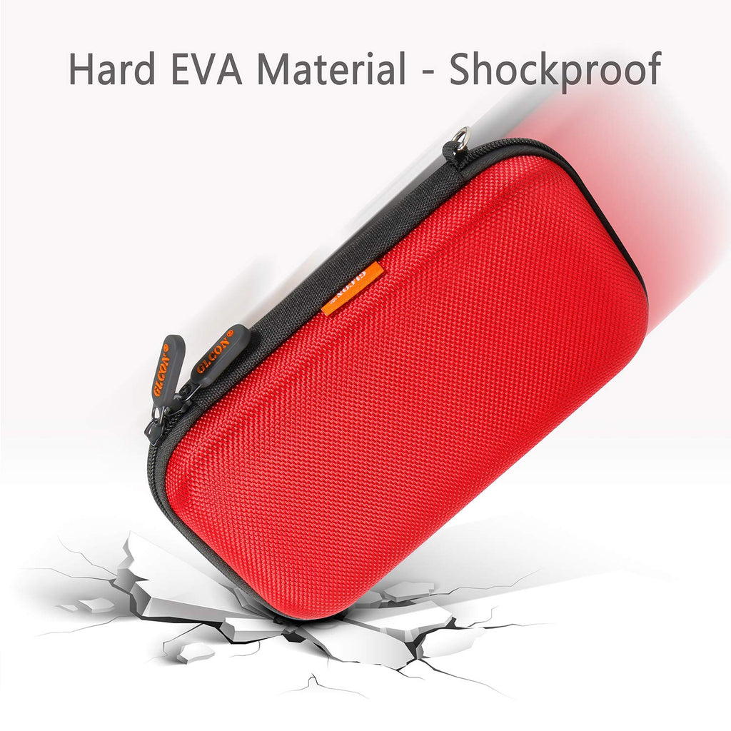 External Hard Drive Case - GLCON Shockproof EVA Carrying Case for WD My Passport Element Seagate Expansion Backup Toshiba 1TB 2TB 4TB - High Protection Portable Travel Electronic Power Bank Bag