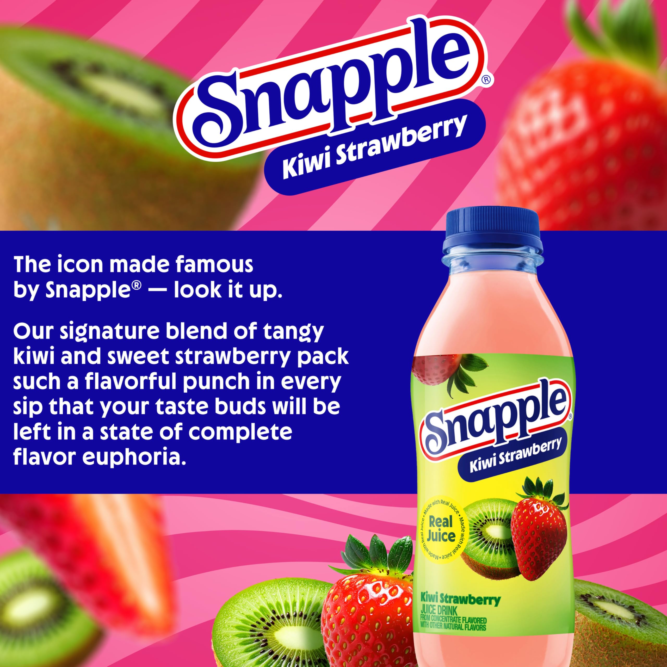 Snapple Apple Juice Drink, 16 fl oz recycled plastic bottle, 6 pack