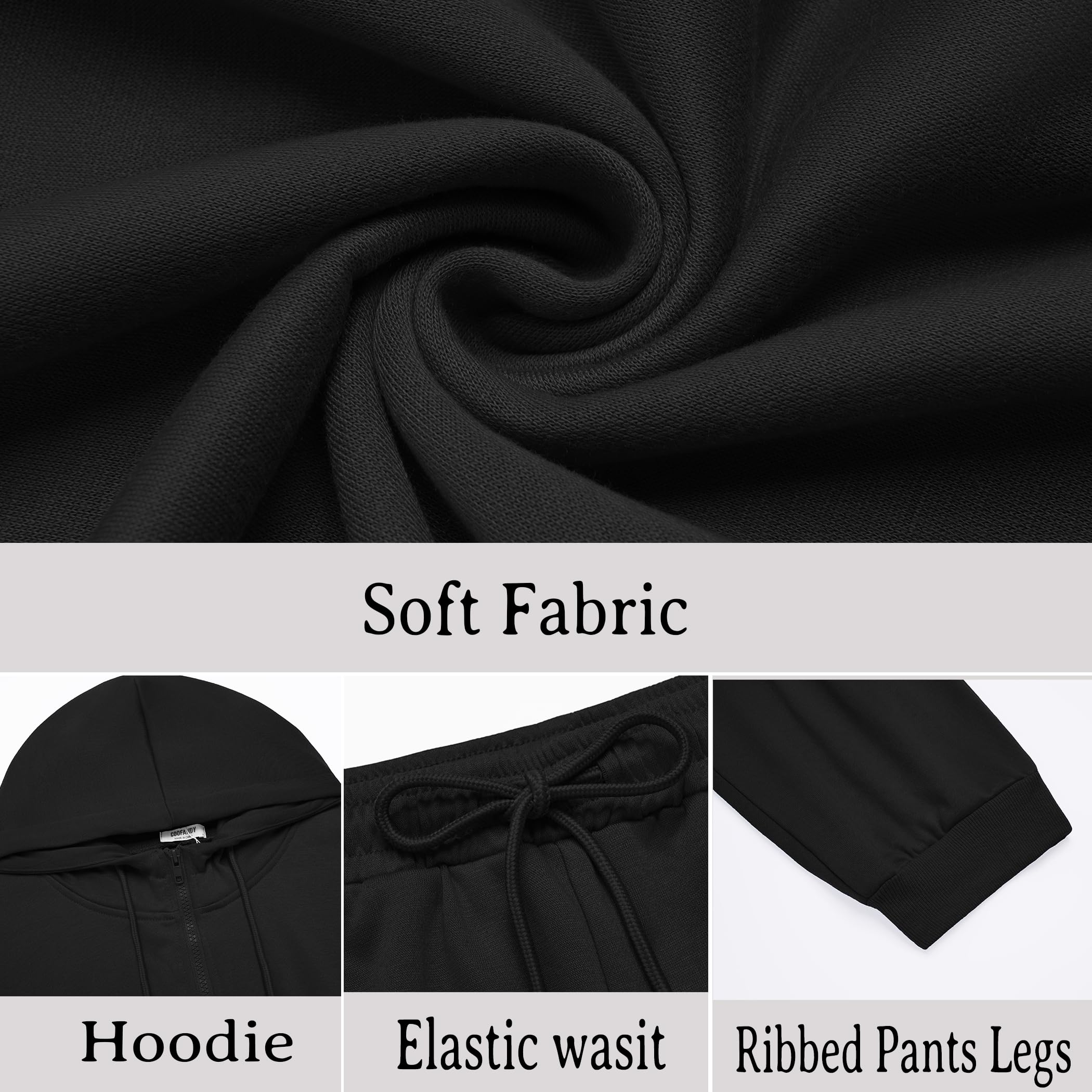 COOFANDY Sweatsuits for Men 2 Piece tracksuit Sets Full Zip Hoodie Sweatpants for Men Casual Sports Jogging Suits S-4XL