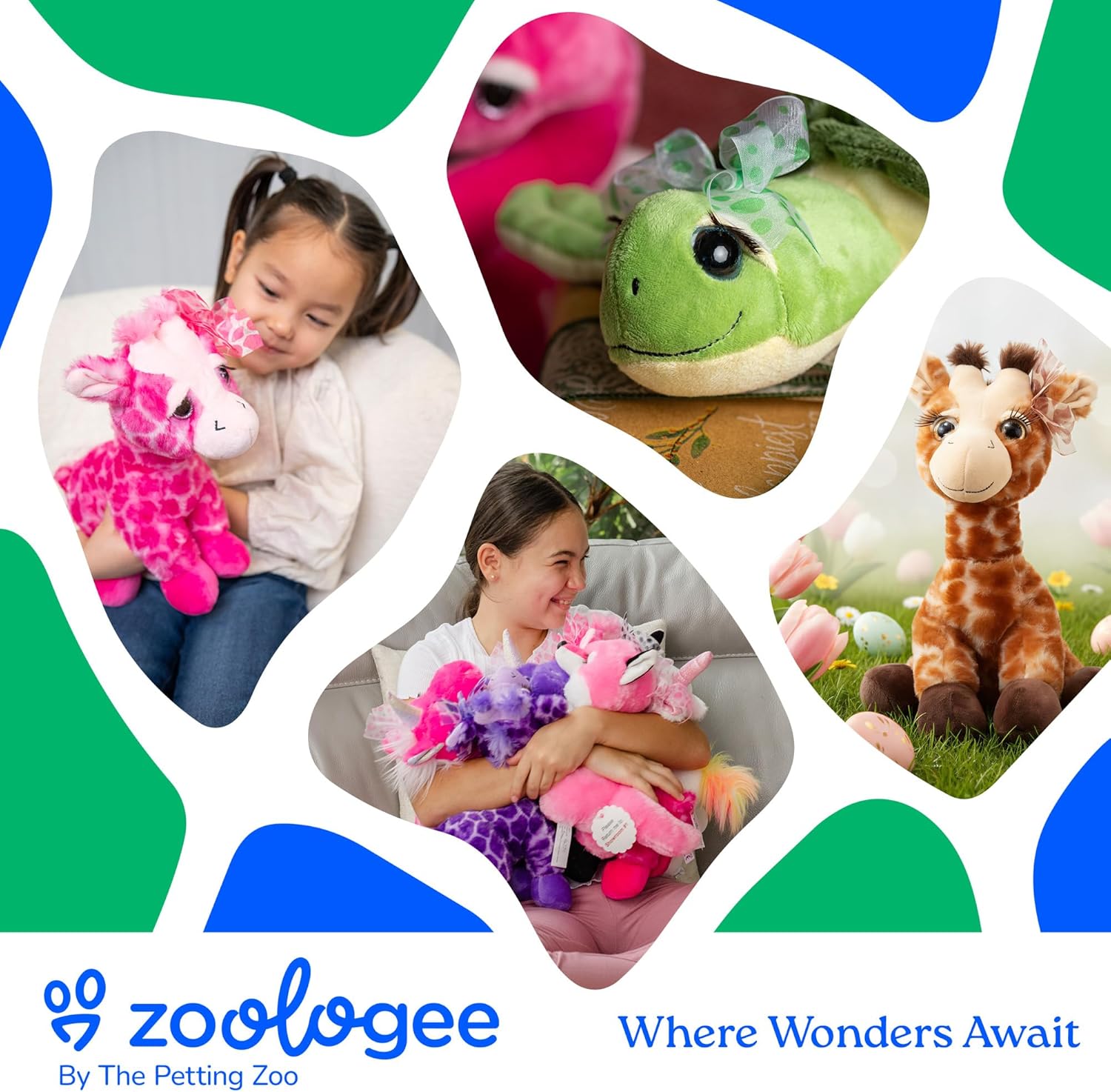 The Petting Zoo, Lash'z Giraffe Stuffed Animal, Gifts for Girls, Plush Toy 12 inches