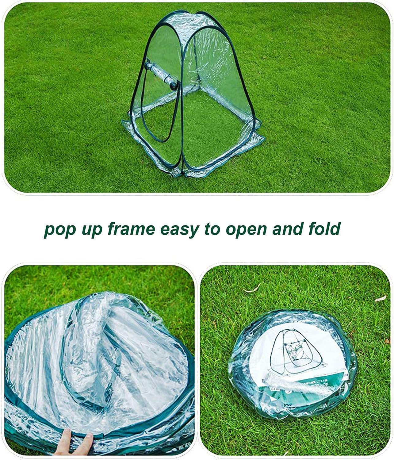 Porayhut Pop Up Greenhouse Tent,Portable X-Large Walk-in Flower House ,Indoor Outdoor Gardening Plant Sunshine Room with PE Mesh Cloth Cover for Protecting Plant from Cold Frost & Birds