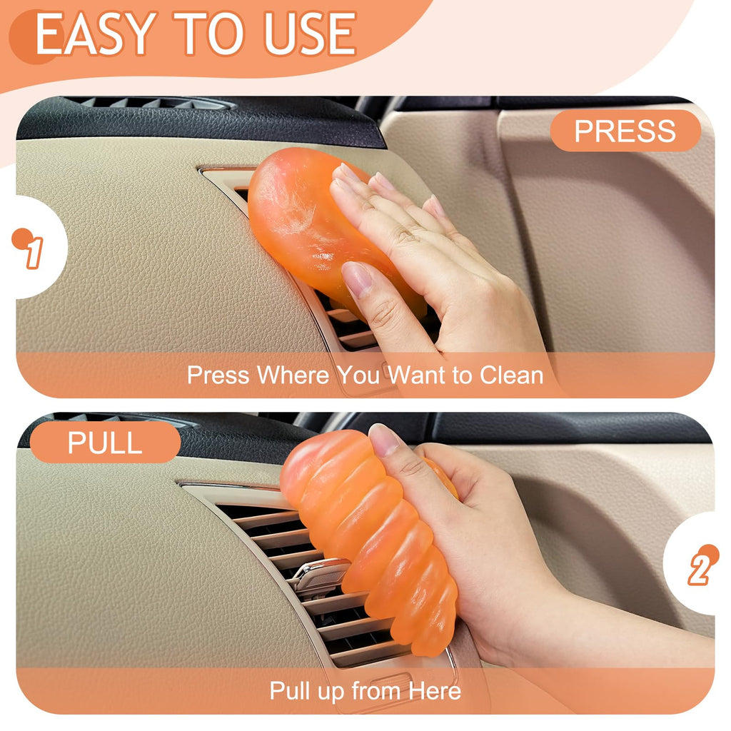 TeSabMi Car Cleaning Gel Car Cleaning Putty Car Putty Car Interior Cleaner Car Slime Car Detailing Kit Car Accessories Gifts for Men Women Stocking Stuffers Red