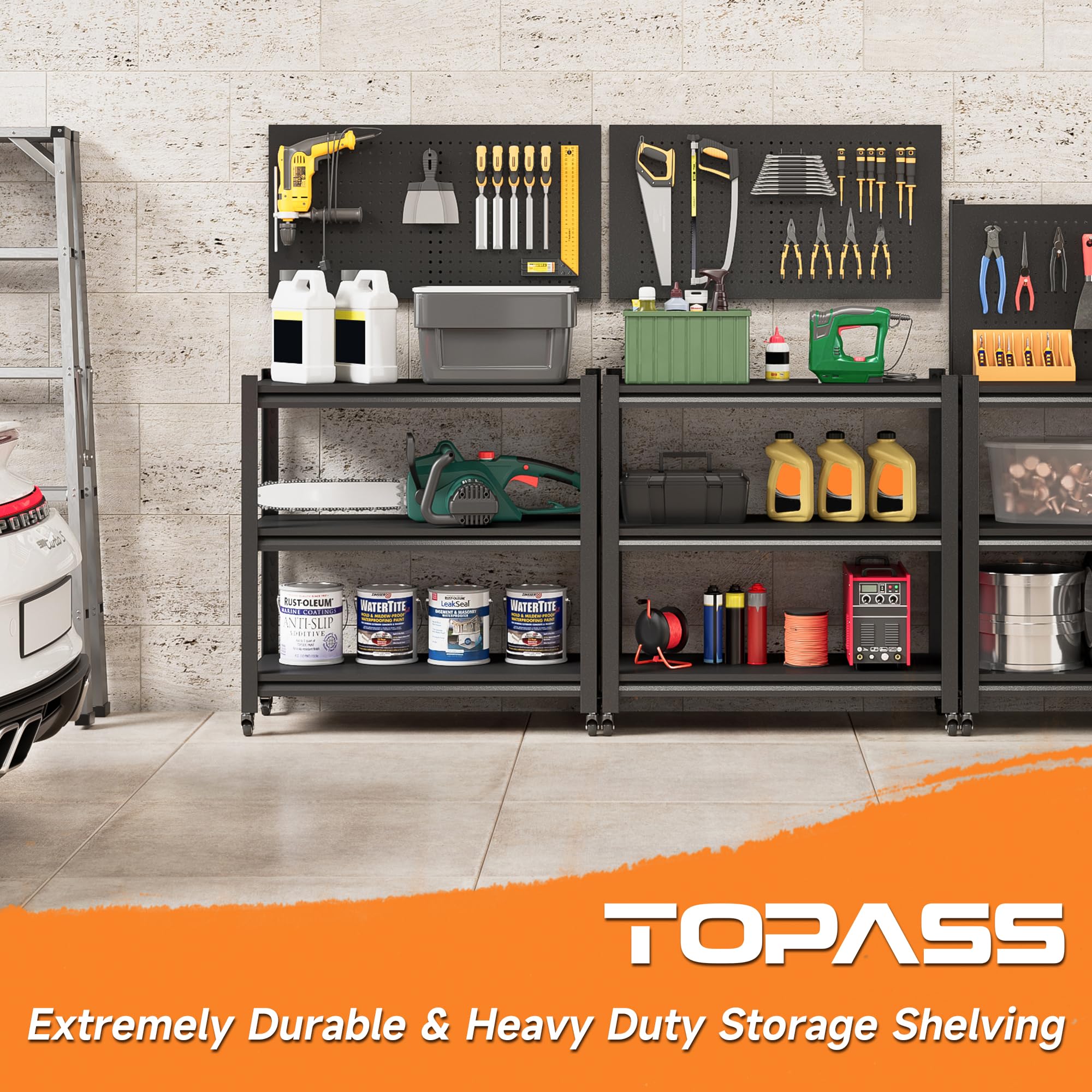 Workbench on Wheels, Adjustable Heavy Duty Work Table with Wheels, Heavy Duty Workstation, Metal Tool Work Bench for Garage Warehouse Workshop, 32" H x 18" D x 34" W