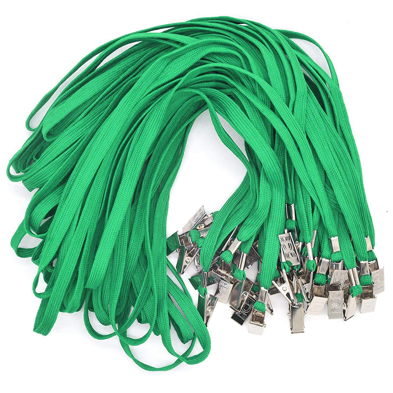Bird Fiy Black Lanyards 100 Pack Bulk Badge Lanyards with Clip Neck Flat Lanyard with Badge Lanyard Bulldog Clip