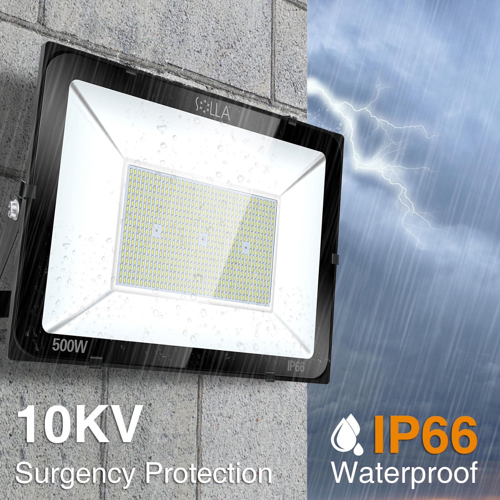 2 Pack 100W LED Flood Light Outdoor, 8000LM Super Bright Security Lights, 550W Equivalent, IP66 Waterproof, 3000K Warm White, Outside Floodlight for Garage, Garden, Lawn and Yard